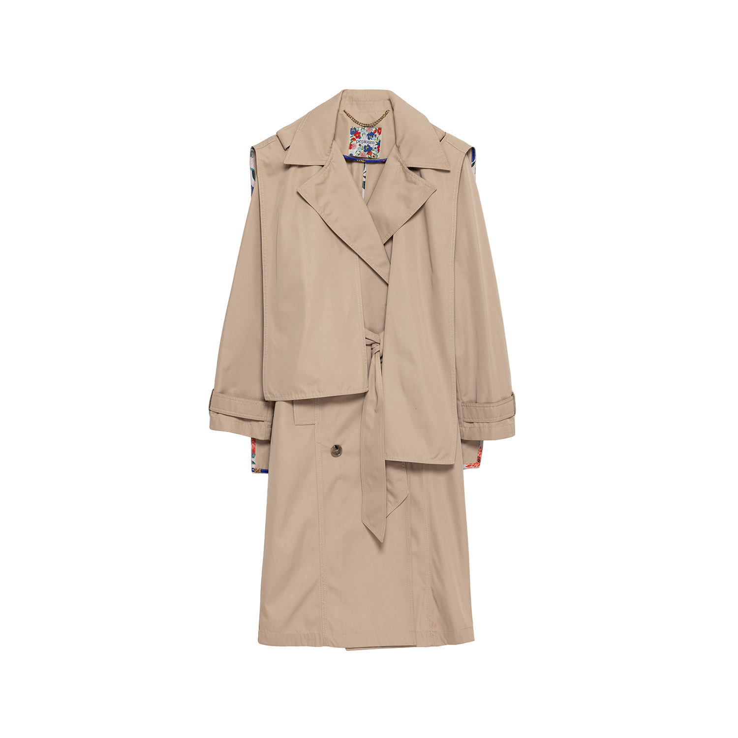 Peploum Women's Beatrice Asymmetric Piece Trenchcoat In Beige In Beige