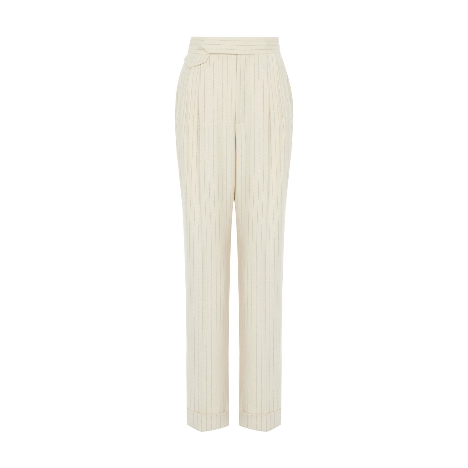 Rue Les Createurs Women's Neutrals Striped Wool-textured Ecru Trousers In Beige