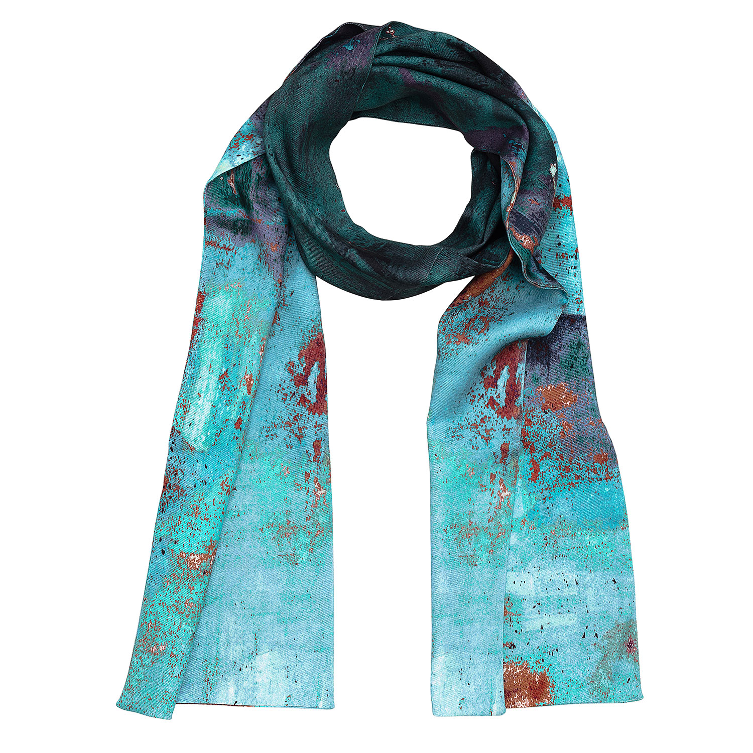 Alie Street London Women's Brown / Gold / Green Azra Woven Scarf Aquatic Ombre In Multi