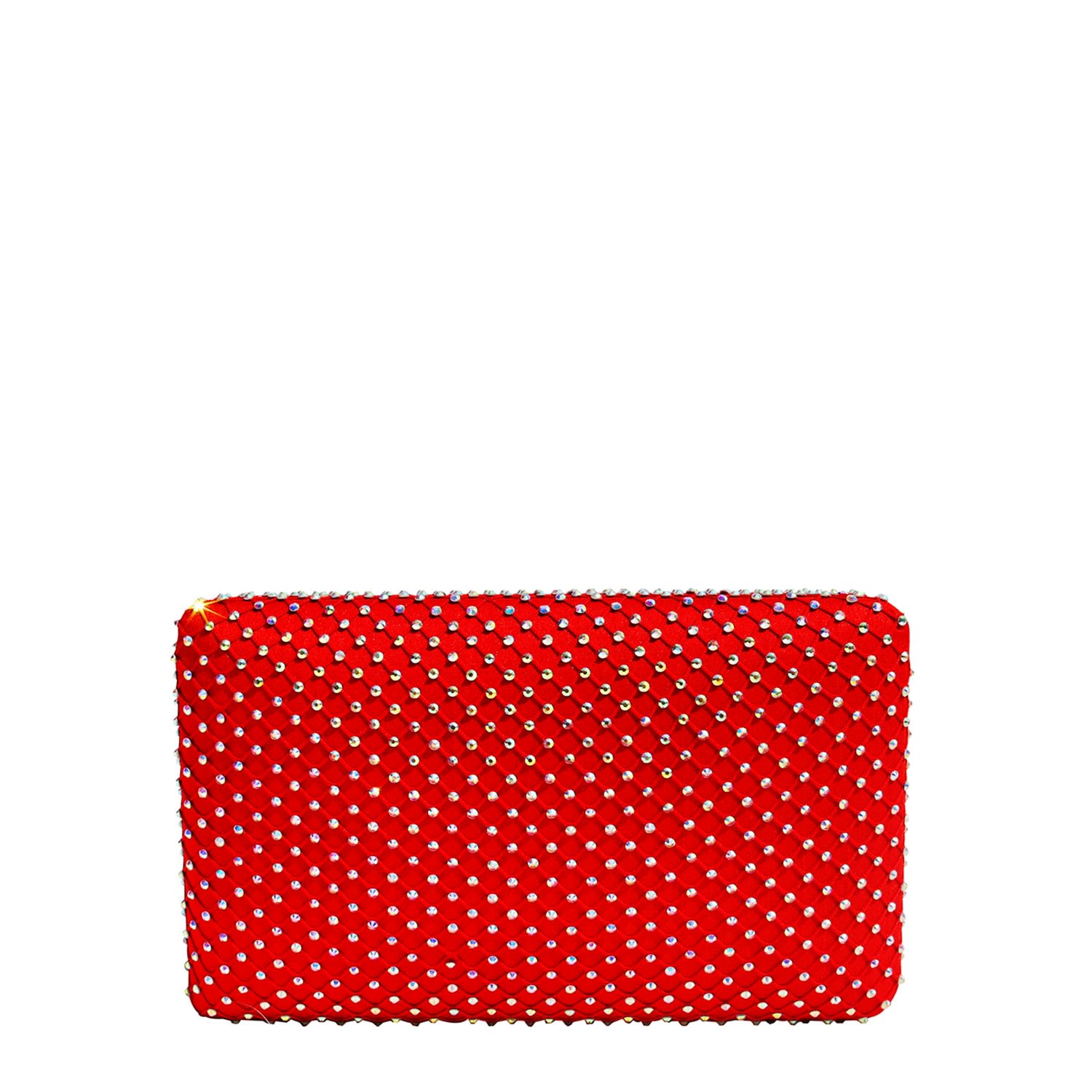 Women’s Red Ruby Fishnet Crystal Clutch Simitri