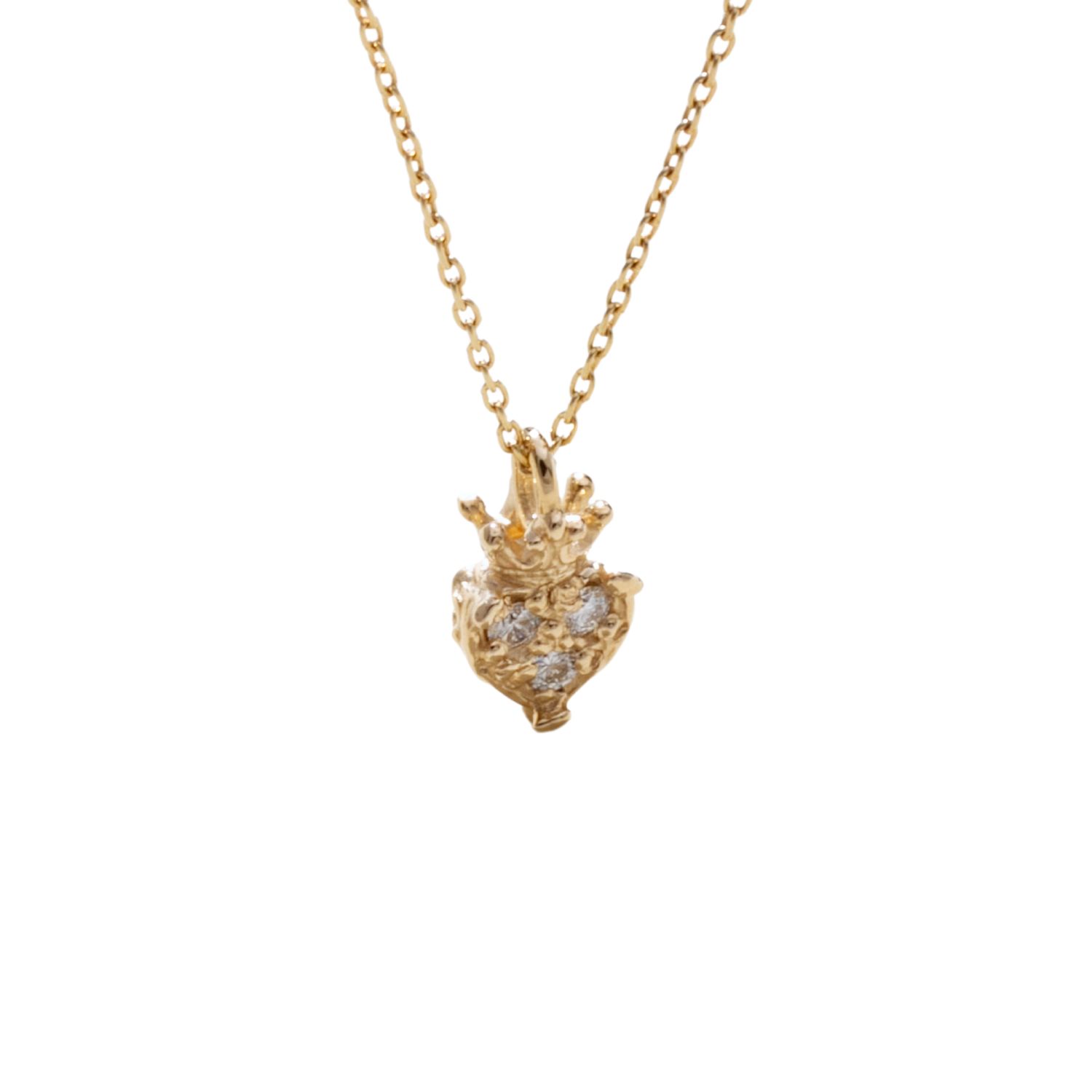 Iskra Women's Royal Crown Heart Gold Diamonds Necklace In Gold