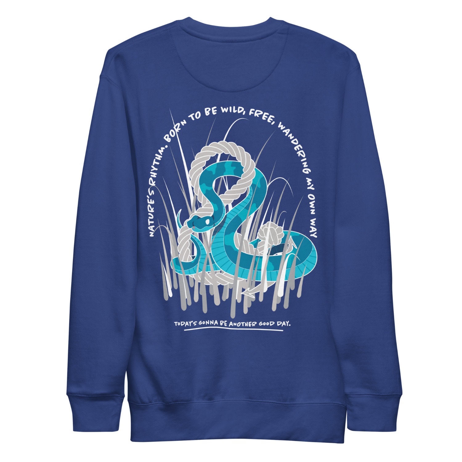 Anchor & Crew Blue Team Royal Snake Another Good Day Cotton Blend Sweatshirt - Women In Blue