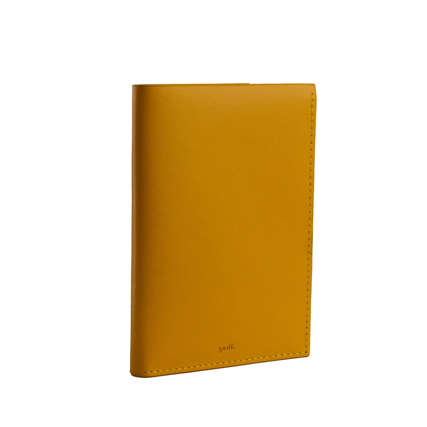 Yellow / Orange Handmade Leather Passport Cover - Amber Yellow Godi.