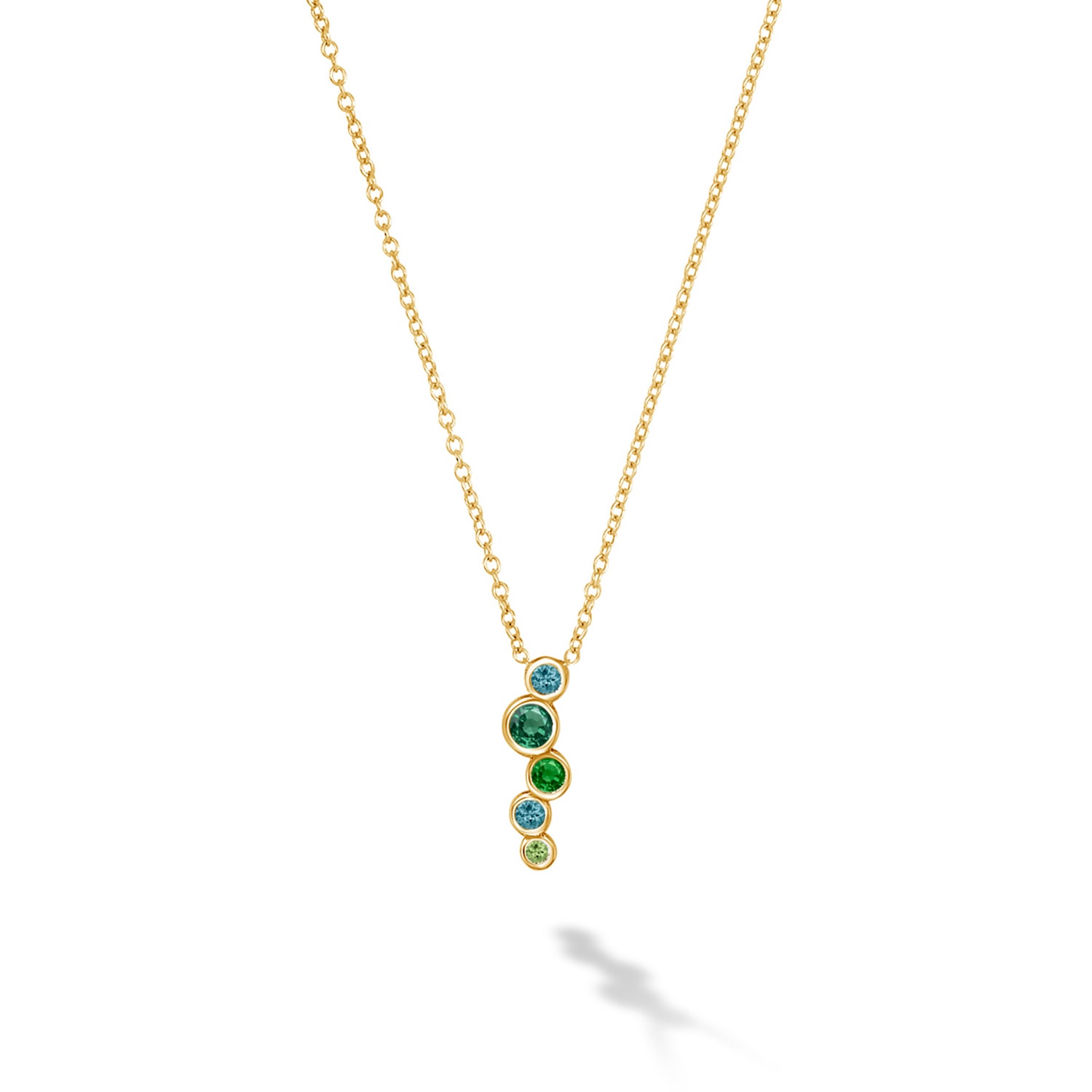 Dower & Hall Women's Gold / Green Solid Gold & Green Emerald Small Cascade Pendant In Gold