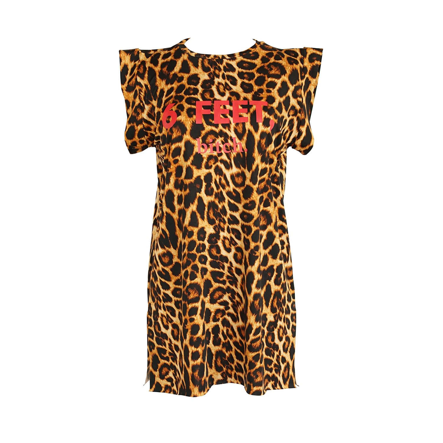 Women’s Brown 6 Feet, Bitch Tunic In Leopard Large Jennafer Grace