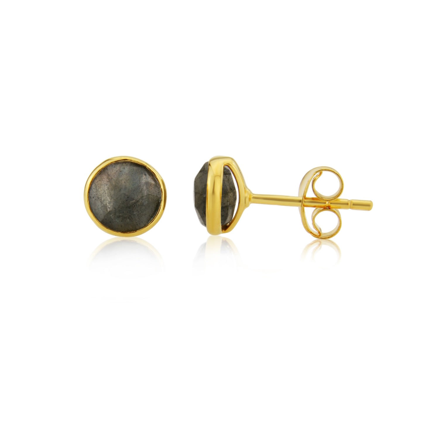 Women’s Black / Gold Savanne Gold Vermeil & Labradorite Stud Earrings Auree Jewellery