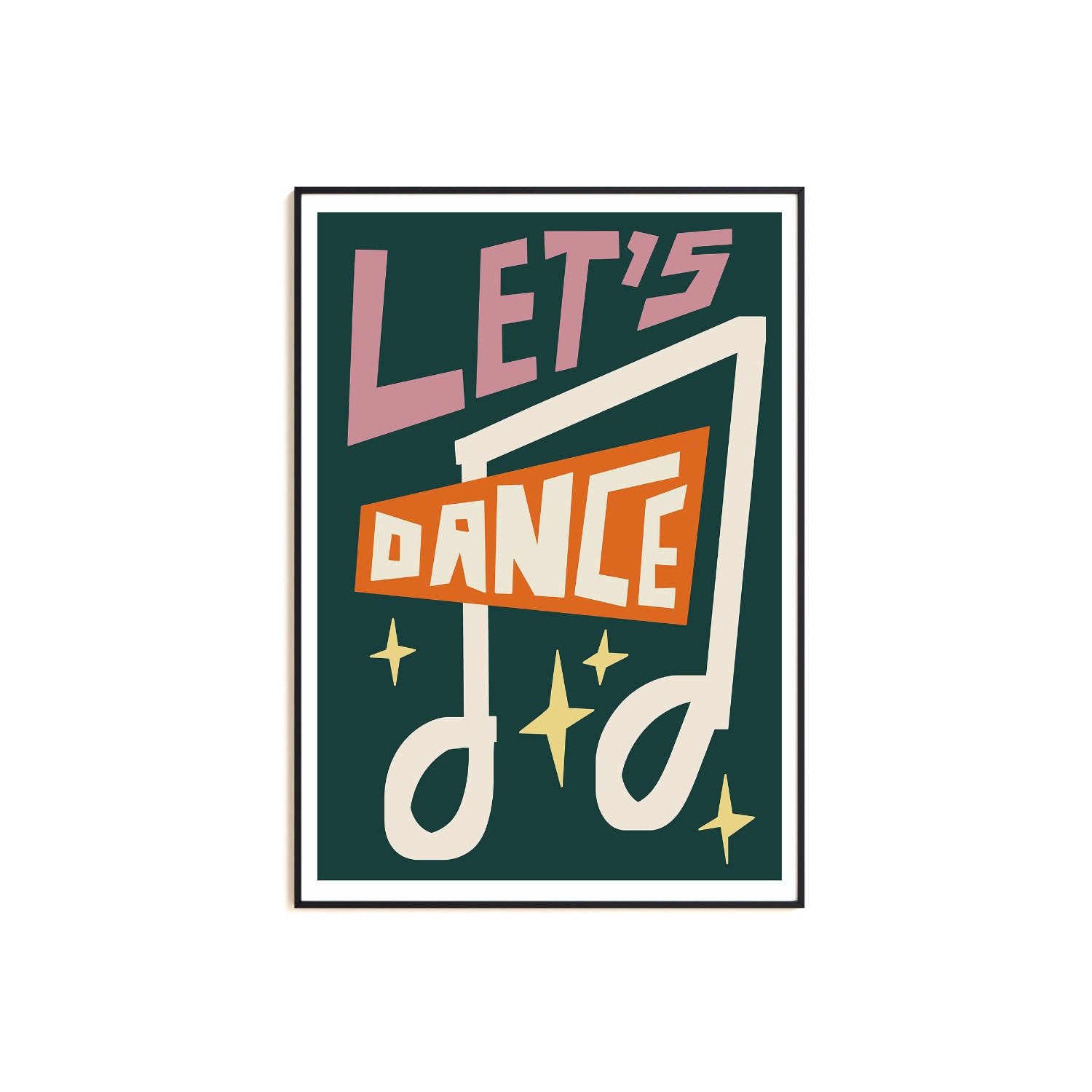 Natalie Cass Art Green Lets Dance Art Print - A3 In Green