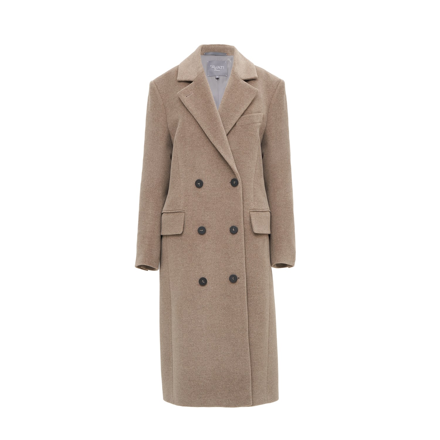 Inavati Women's Brown Double-breasted Wool Coat In Cacao Melange In Brown