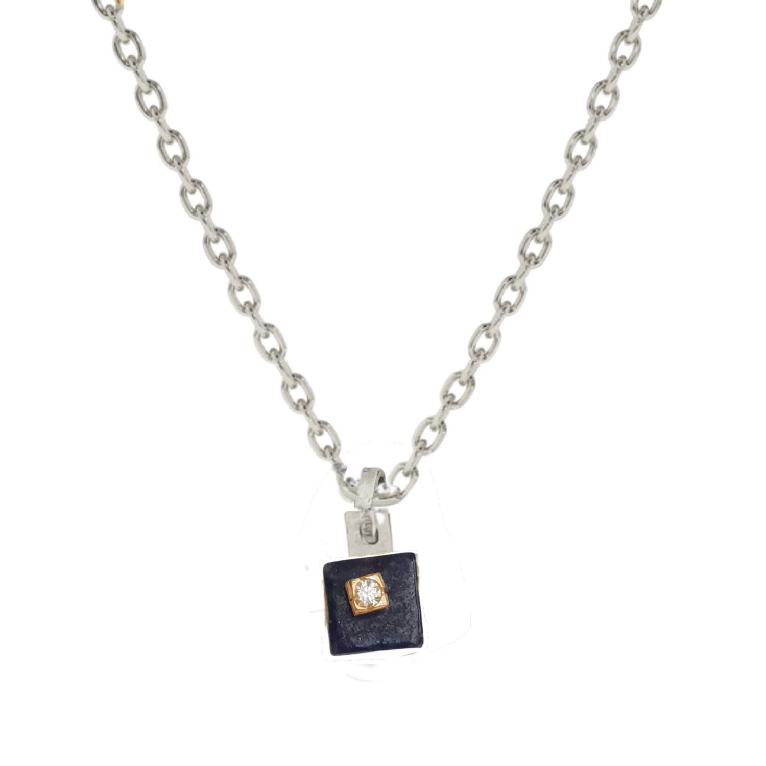 Lily Flo Jewellery - Lapis Lazuli Square Diamond Necklace