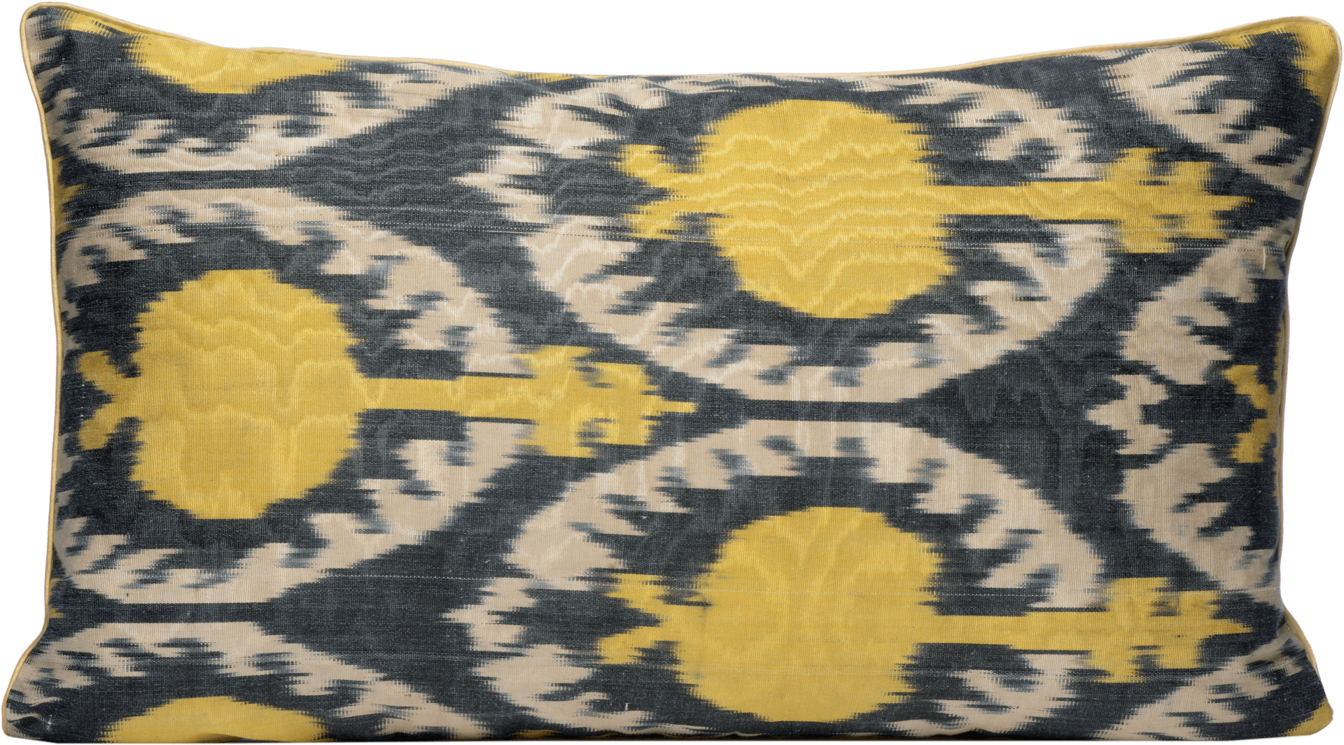 Hand-Woven Silk Ikat Cushion - Yellow Pomegranate Anor Living