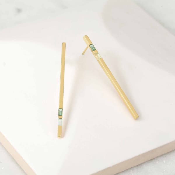 Neola Anais Gold Earring With London And Blue Topaz In Gold