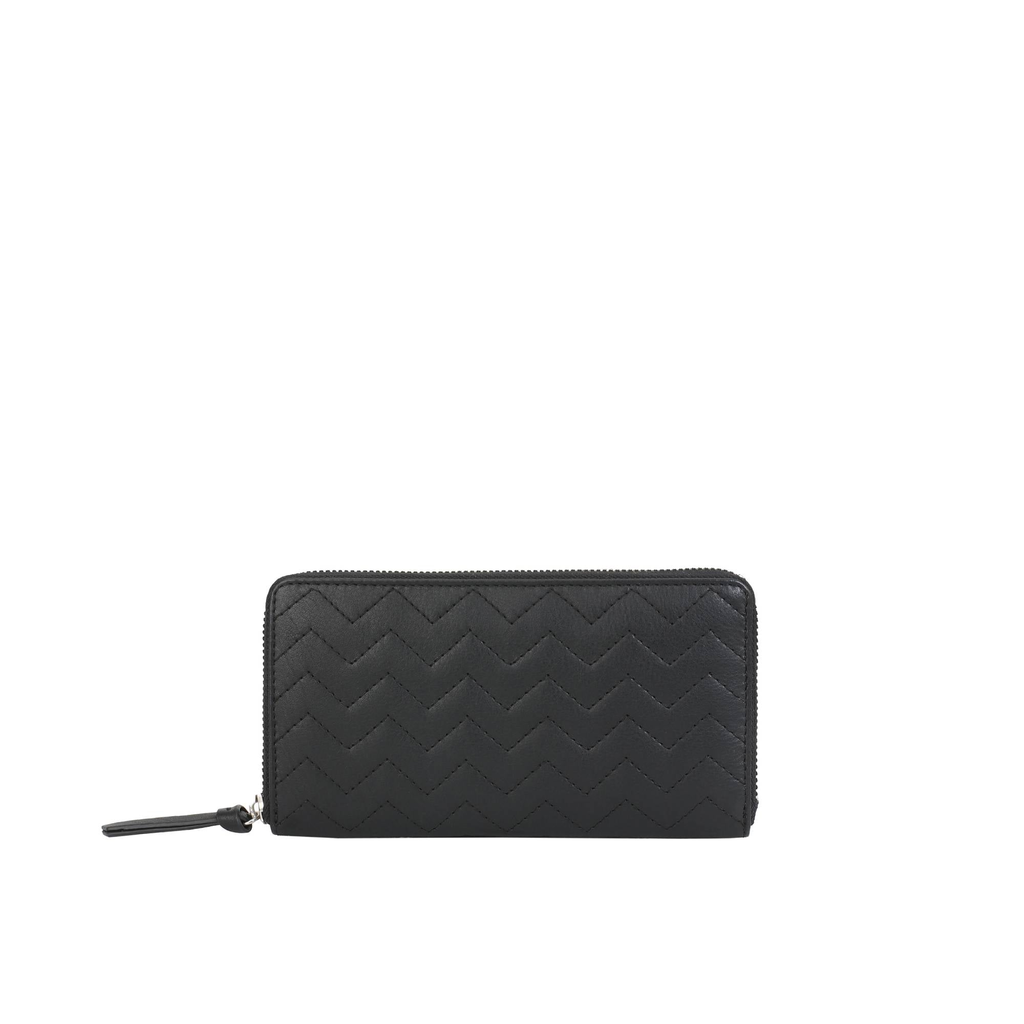 Women’s Silviano Helen Zip Around Wallet - Quilted Black Luxury For A Statement Look