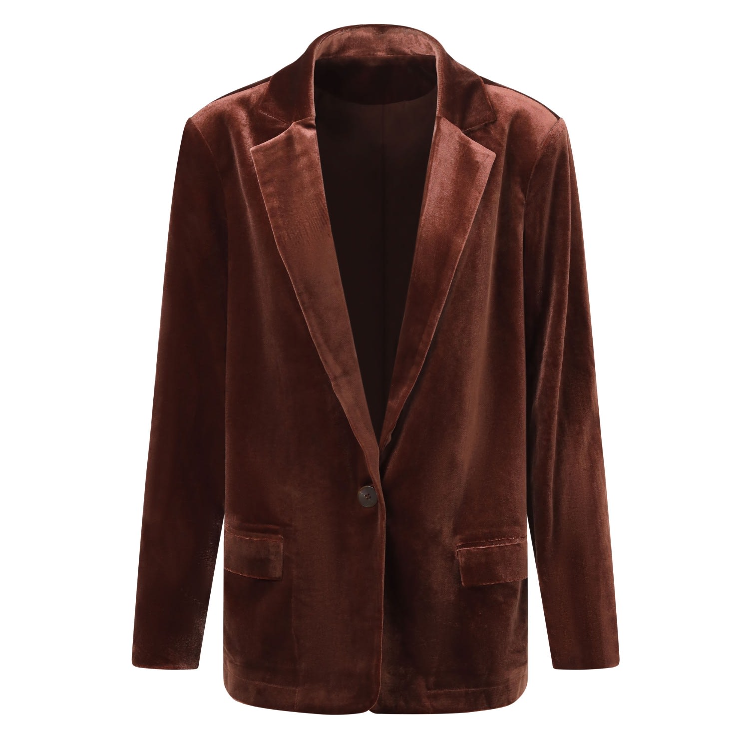 Brown Womens Velvet Blazer Medium Balou