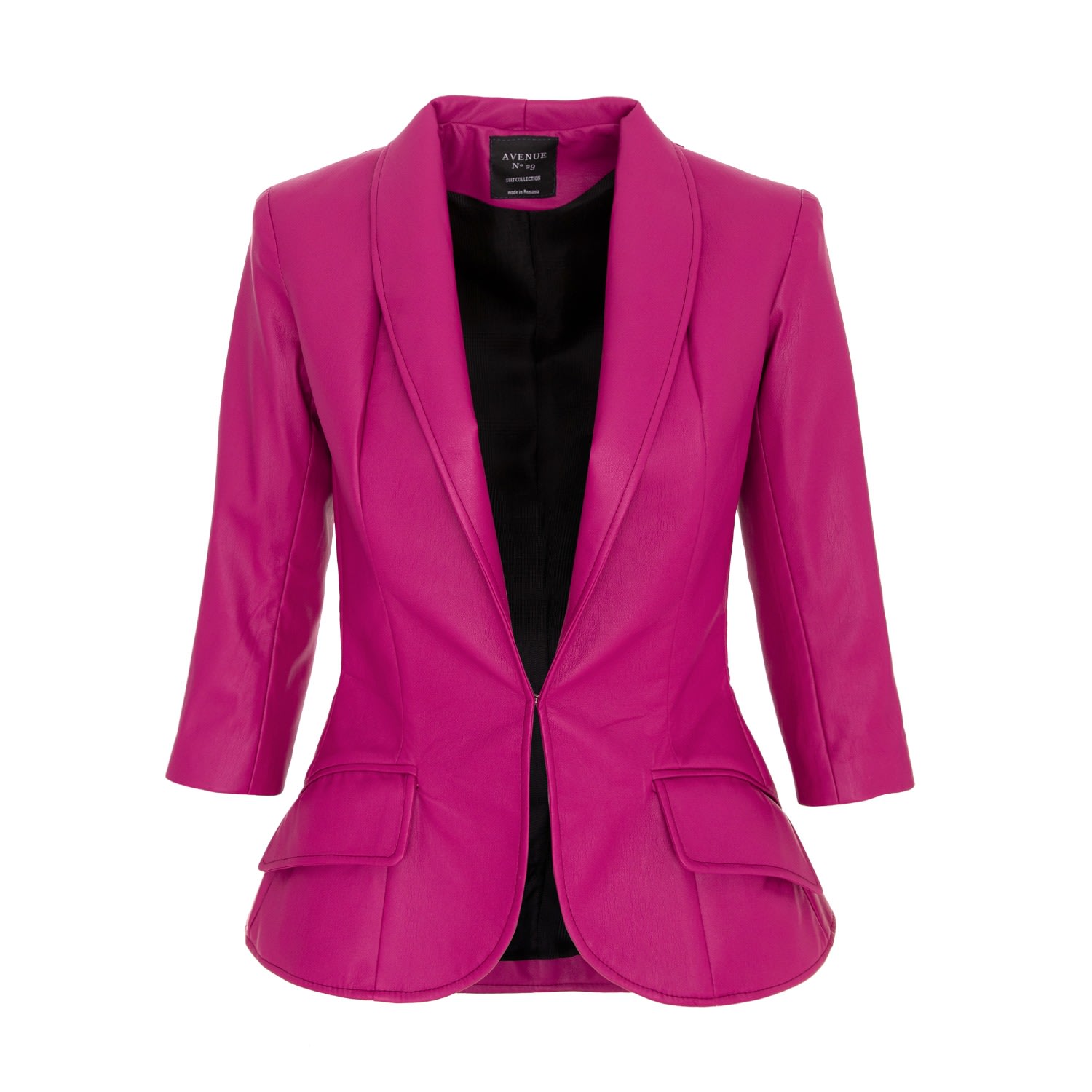Avenue No.29 Women's Pink / Purple Structured Eco Leather Blazer - Fuchsia In Pink/purple