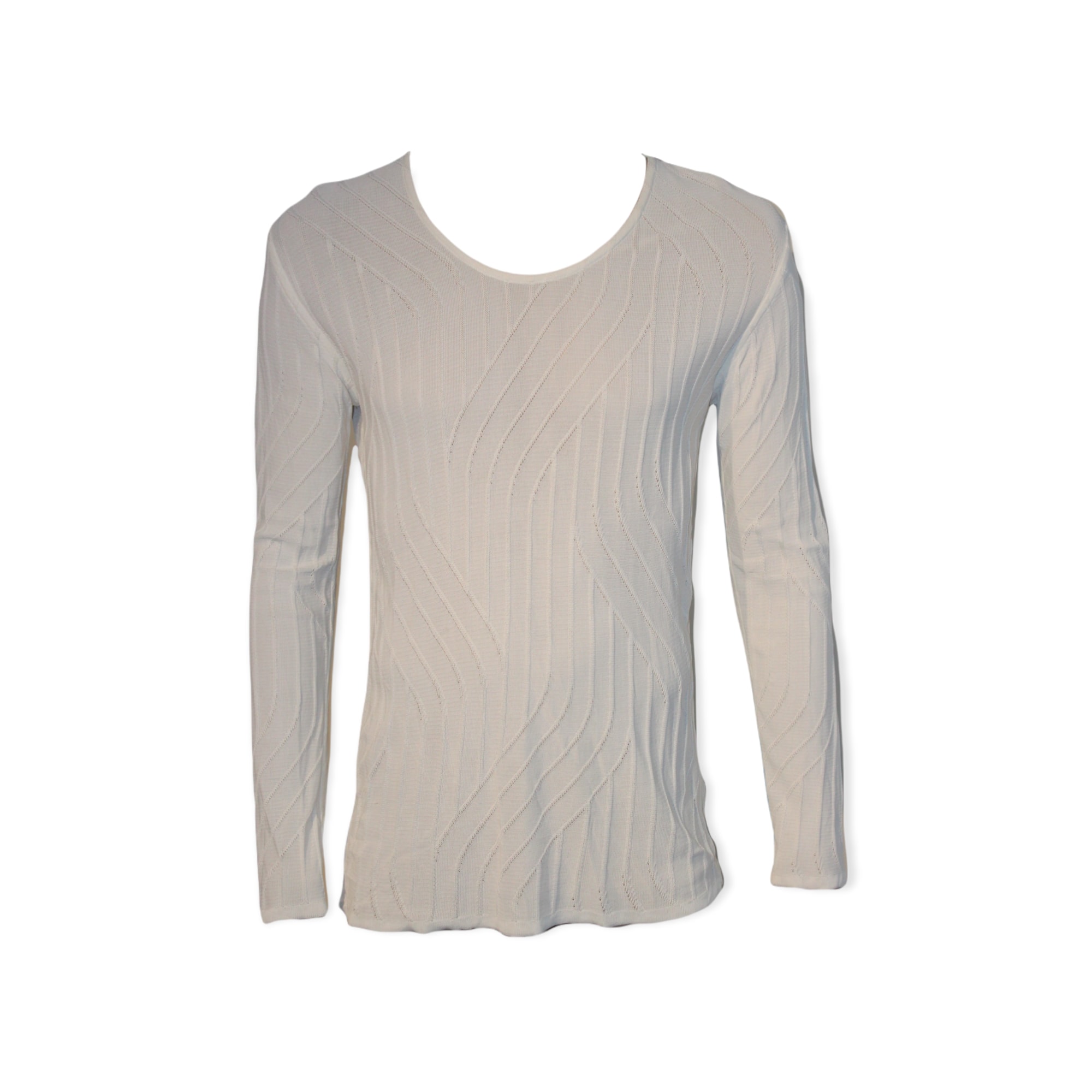 Men’s Bold Knit Top - White Medium Maria Aristidou