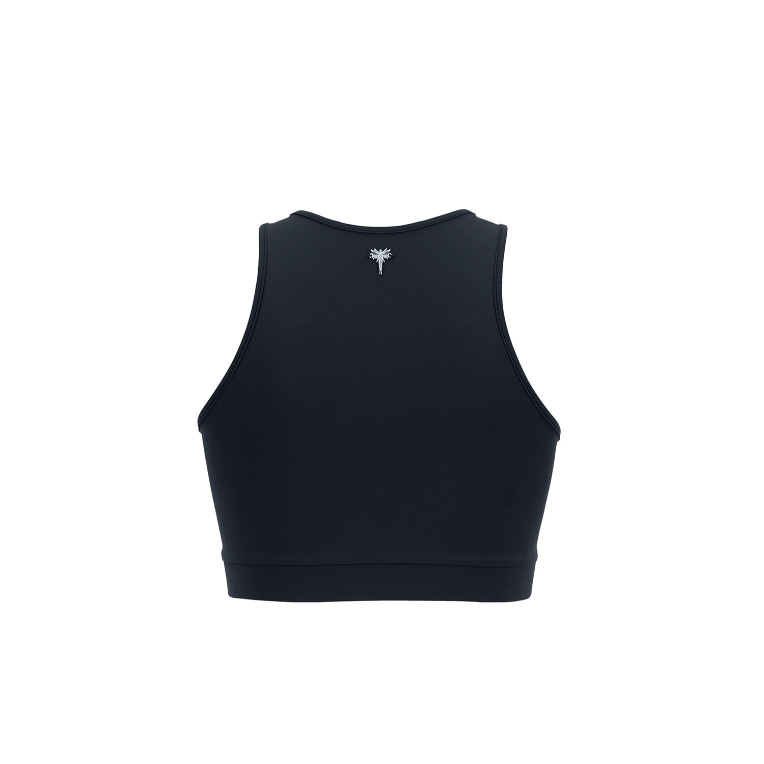Yes Flâneuse Women's Ashley Zipper Front Halter Neck Sports Bra Black Beauty In Black