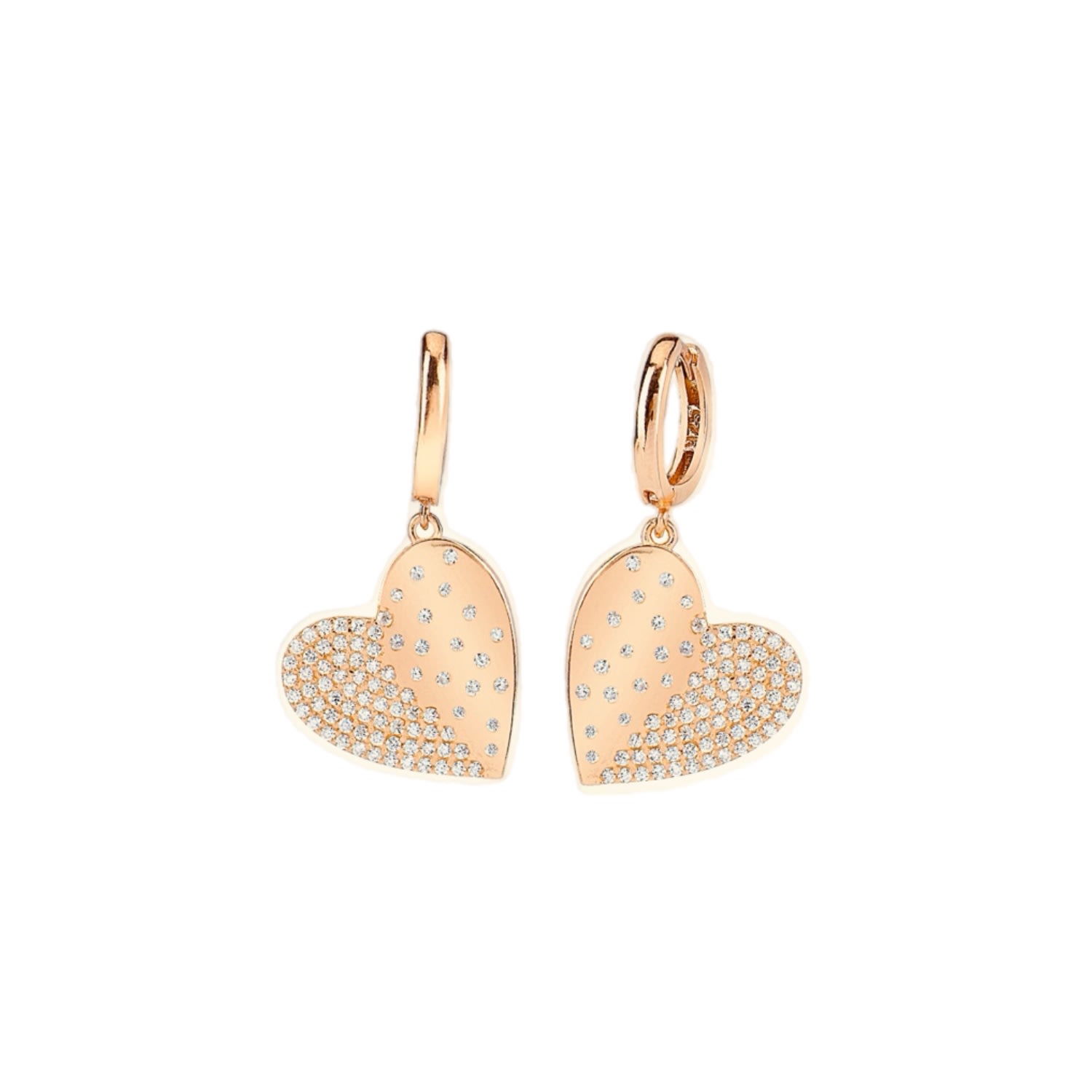 By Eda Dogan Women's Ridge Heart Drop Hoop Earring Gold In Gold