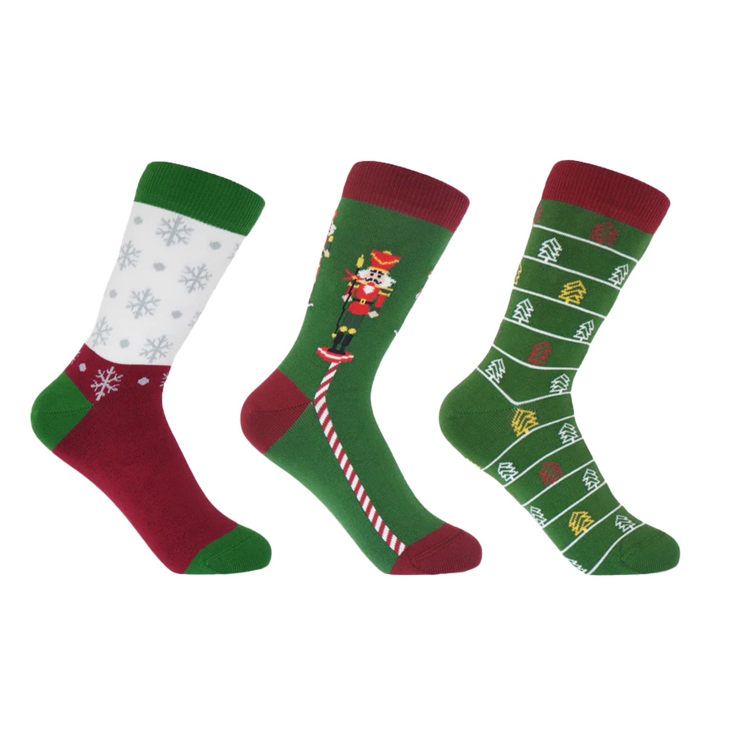 Traditional Christmas Women’s Socks Three Pack One Size Peper Harow - Made in England