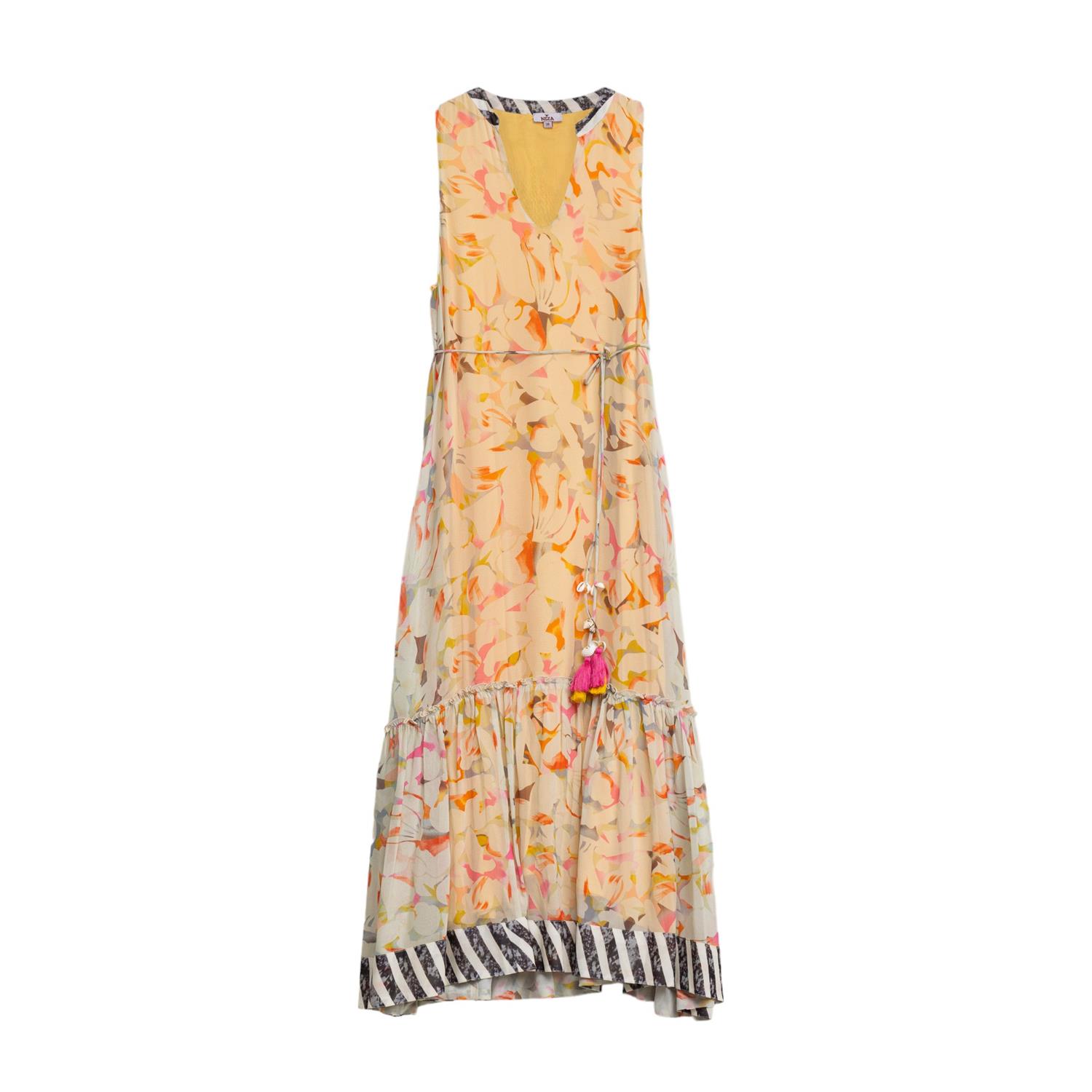 Women’s Long Sleeveless Dress With Floral Print Multicolor Extra Large Niza