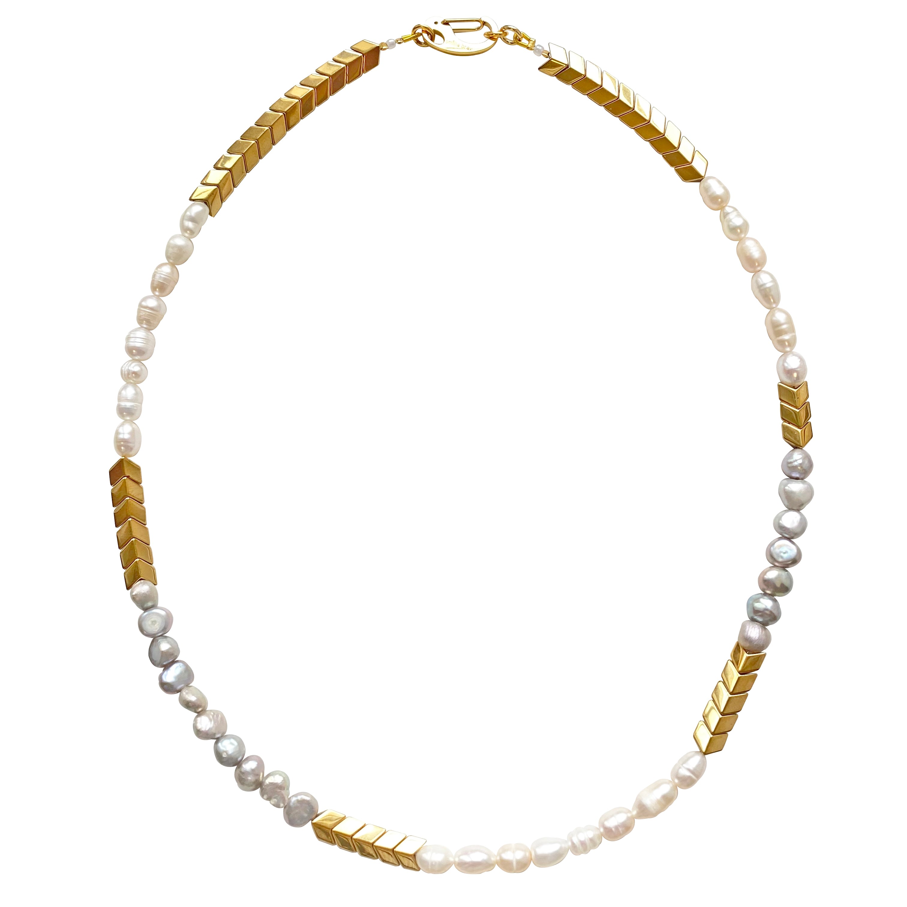 Smilla Brav Women's Gold / Grey / White Mina Necklace In Multi