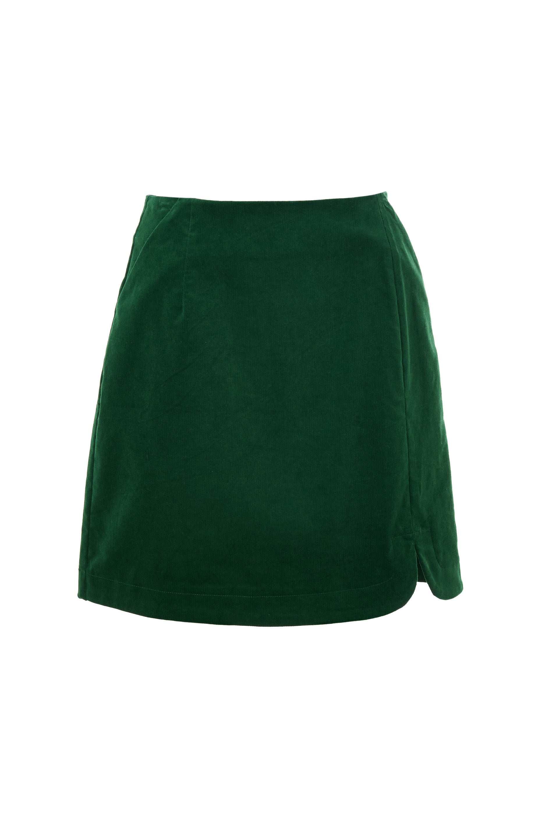 Louche Women's Ria Babycord A-line Mini Skirt - Dark Green In Green