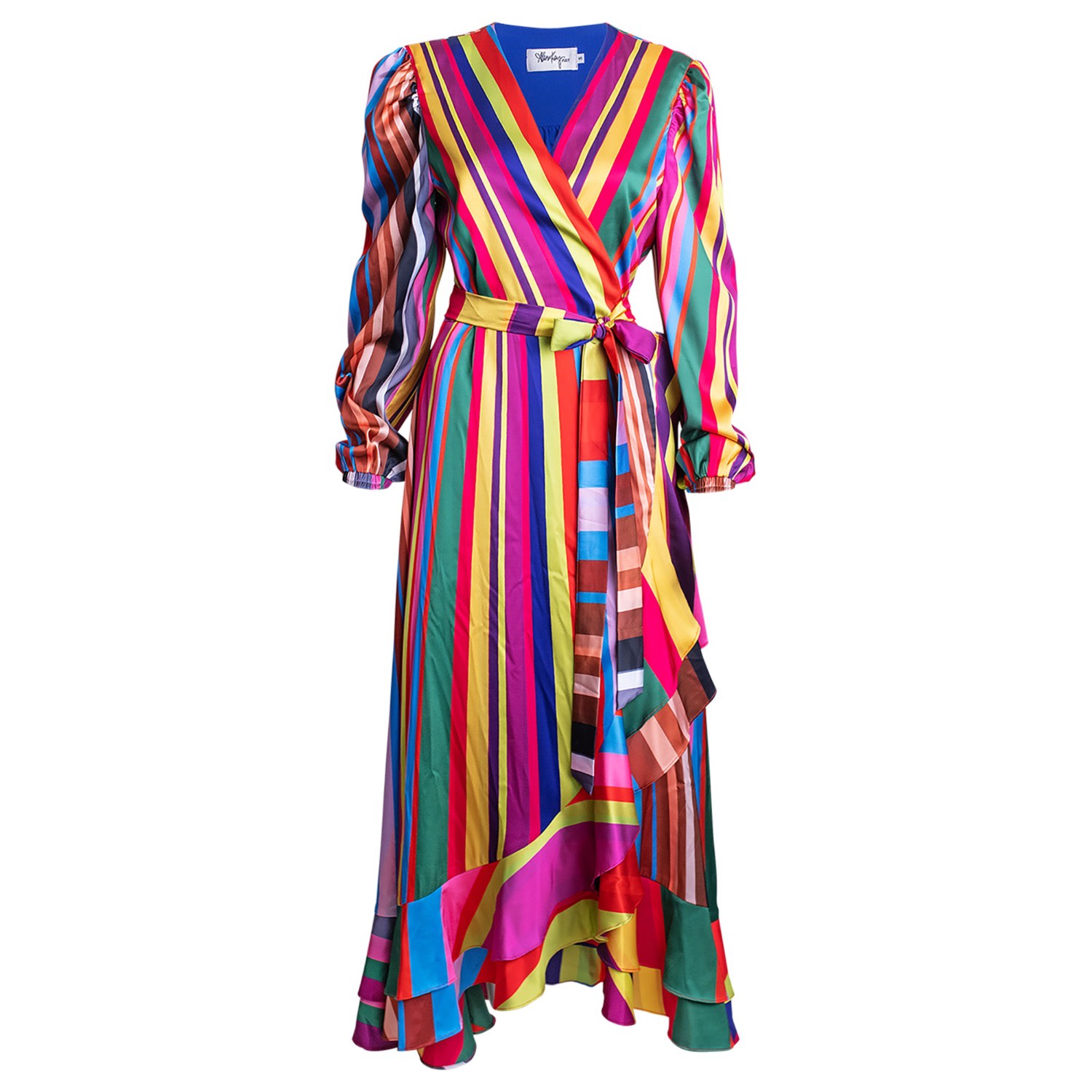 Women’s Carrie Long Sleeve Wrap Dress - Multicolour Extra Large Alanakayart