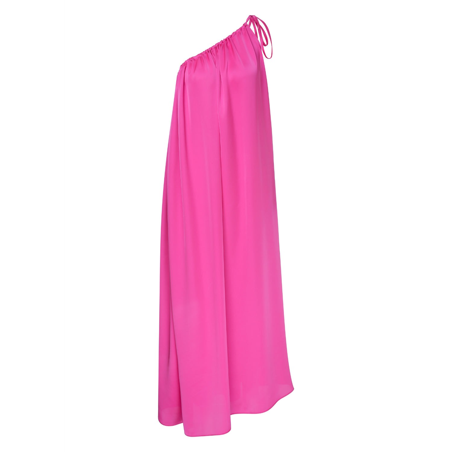 Nazli Ceren Women's Pink / Purple Chrissy One Shoulder Satin Maxi Dress