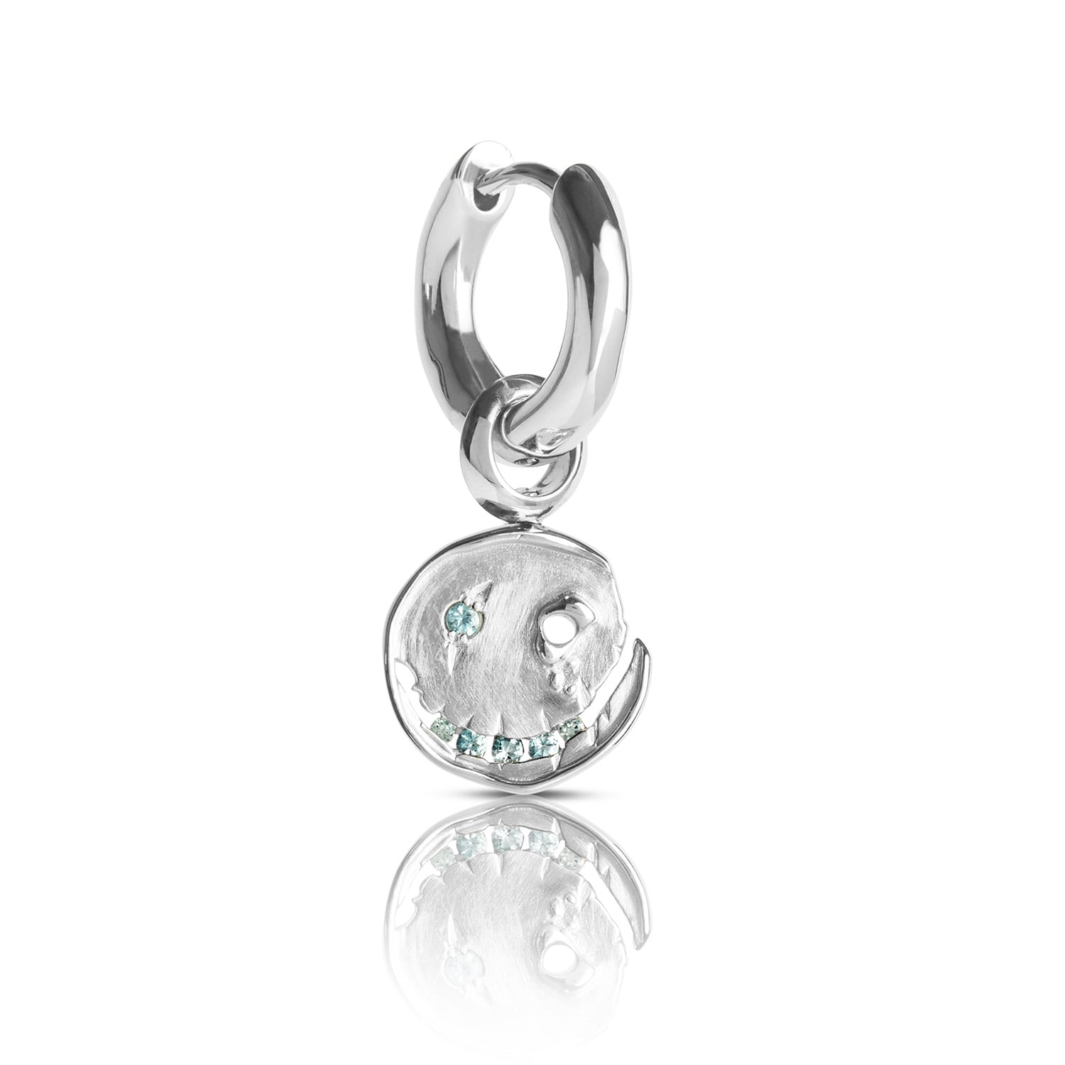 Kasun Women's Smile Hoop Earrings – November – Topaz – Silver