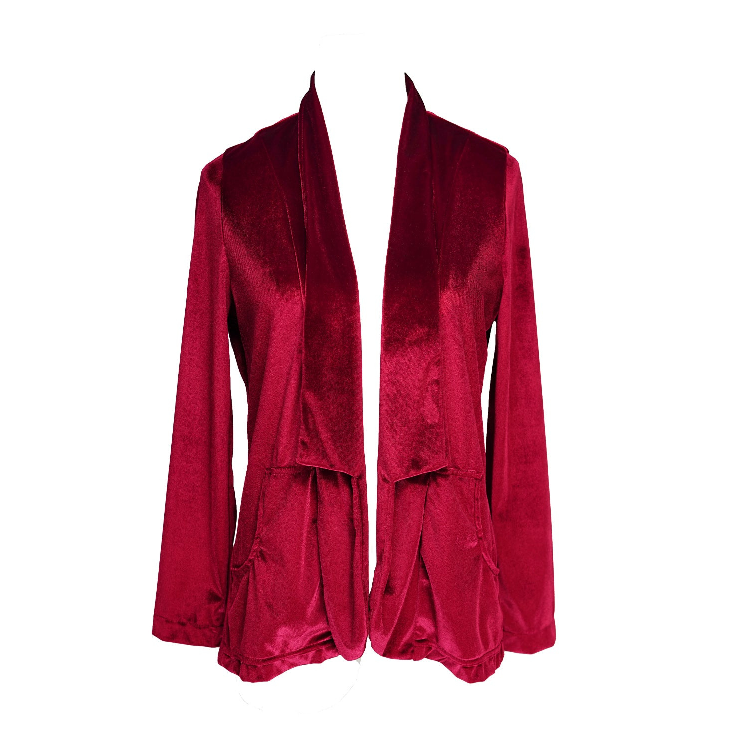 Jennafer Grace Women's Red Oxblood Velvet Blazer In Red