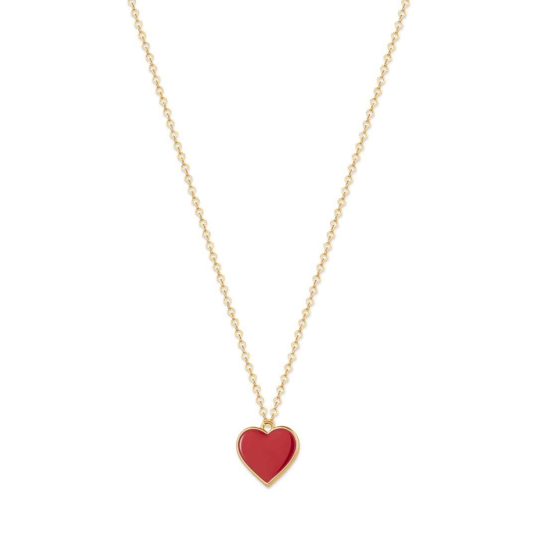 Rejected Hearts Club Women's Single Hearted Girl Red Necklace – Magnetic Clasp Jewelry For Self-love In Red