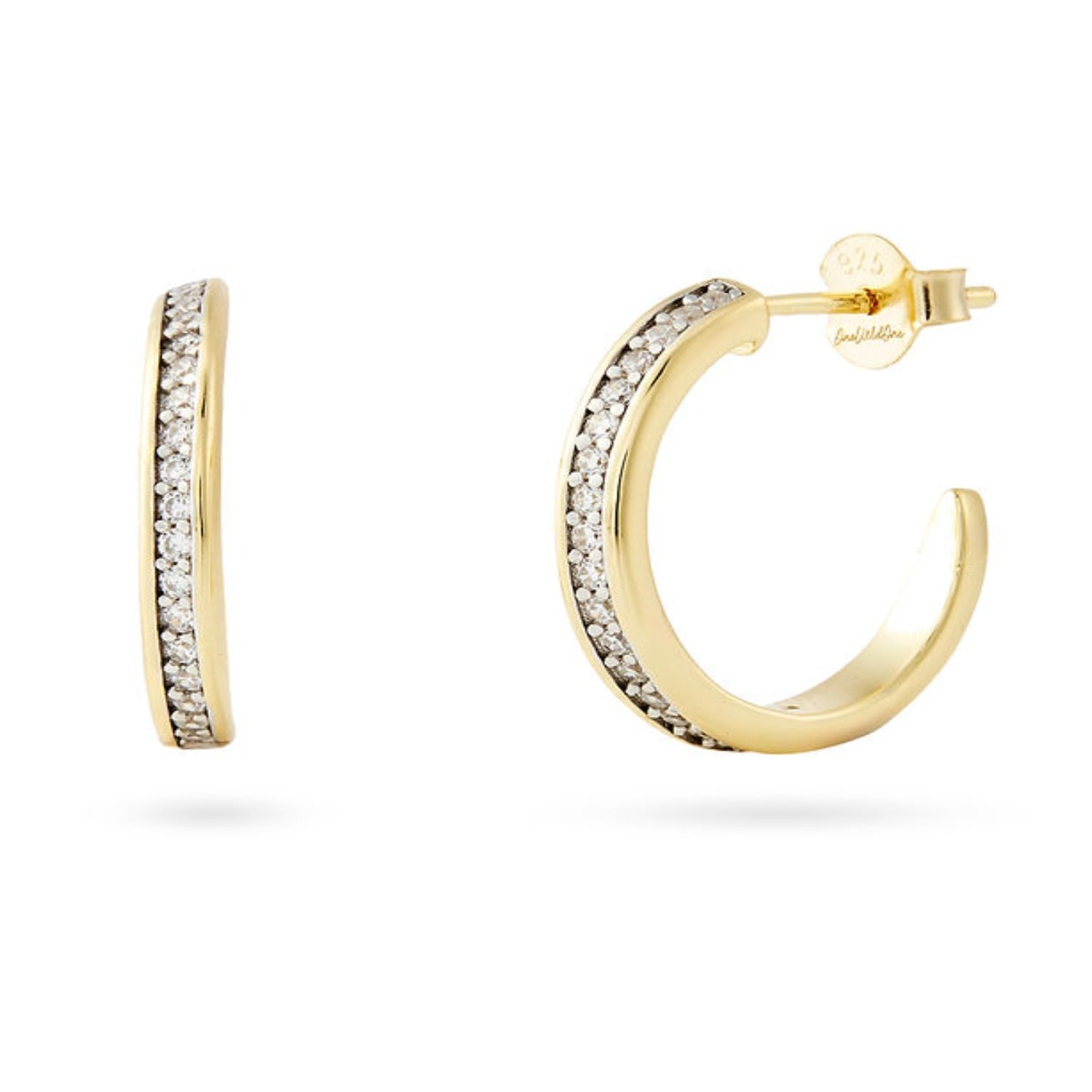 Onewildone Women's Gold / Grey You Are Perfect Gold Hoop Earrings