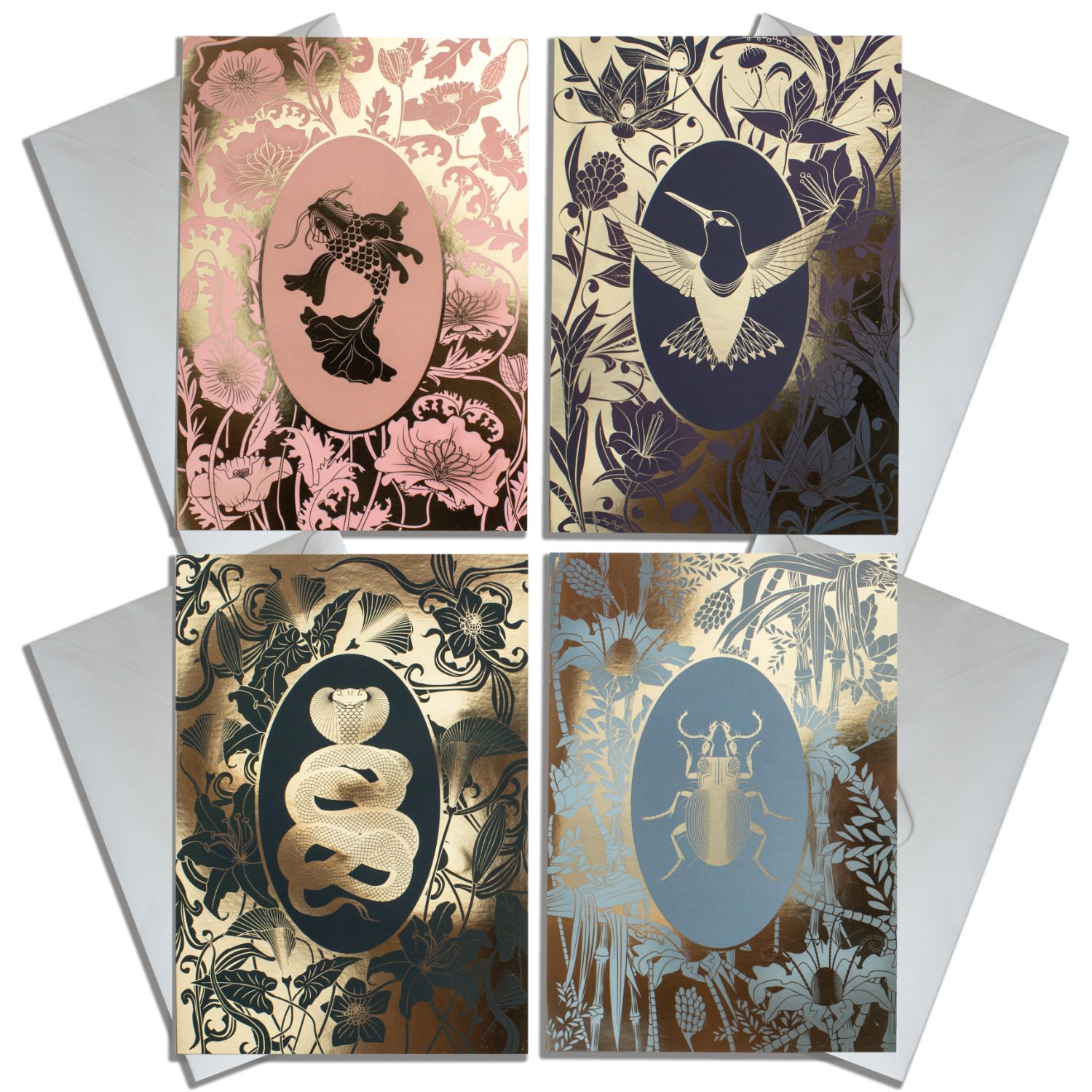 Gold Elemental Greeting Cards Set Of 4 The Curious Department