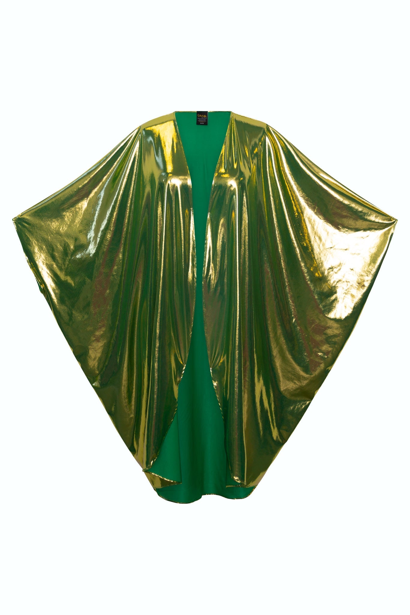 Byvinnik Women's Gold / Green Coloratura Cape In Disco Fever - Green