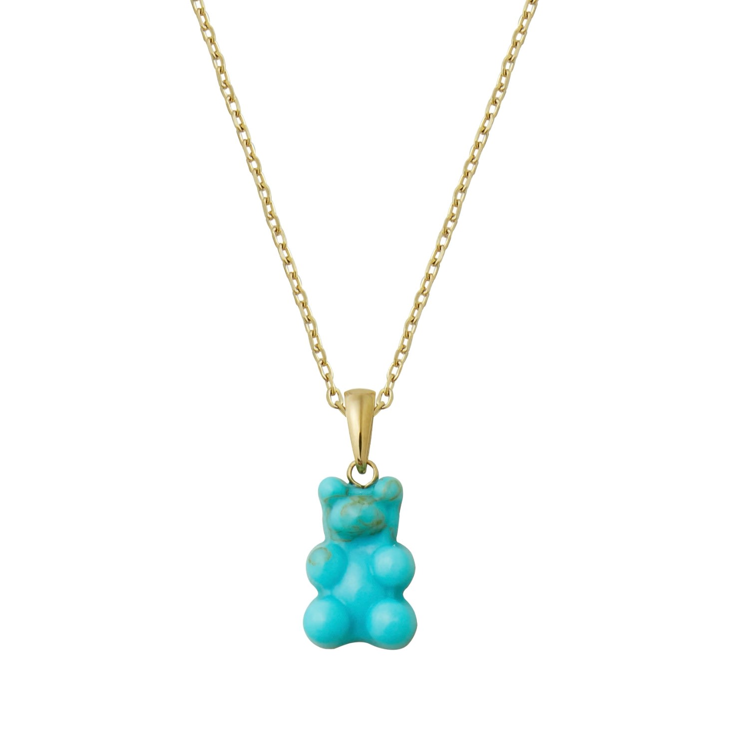 Women’s Green / Gold Chume Bear Bravy Necklace - Turquoise Me30