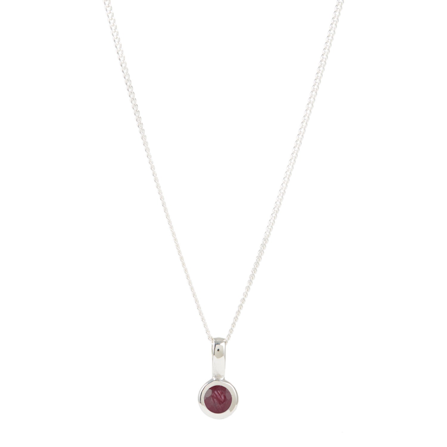 Charlotte's Web Jewellery Women's Silver / Red July Birthstone Charm Silver Necklace - Ruby In Multi