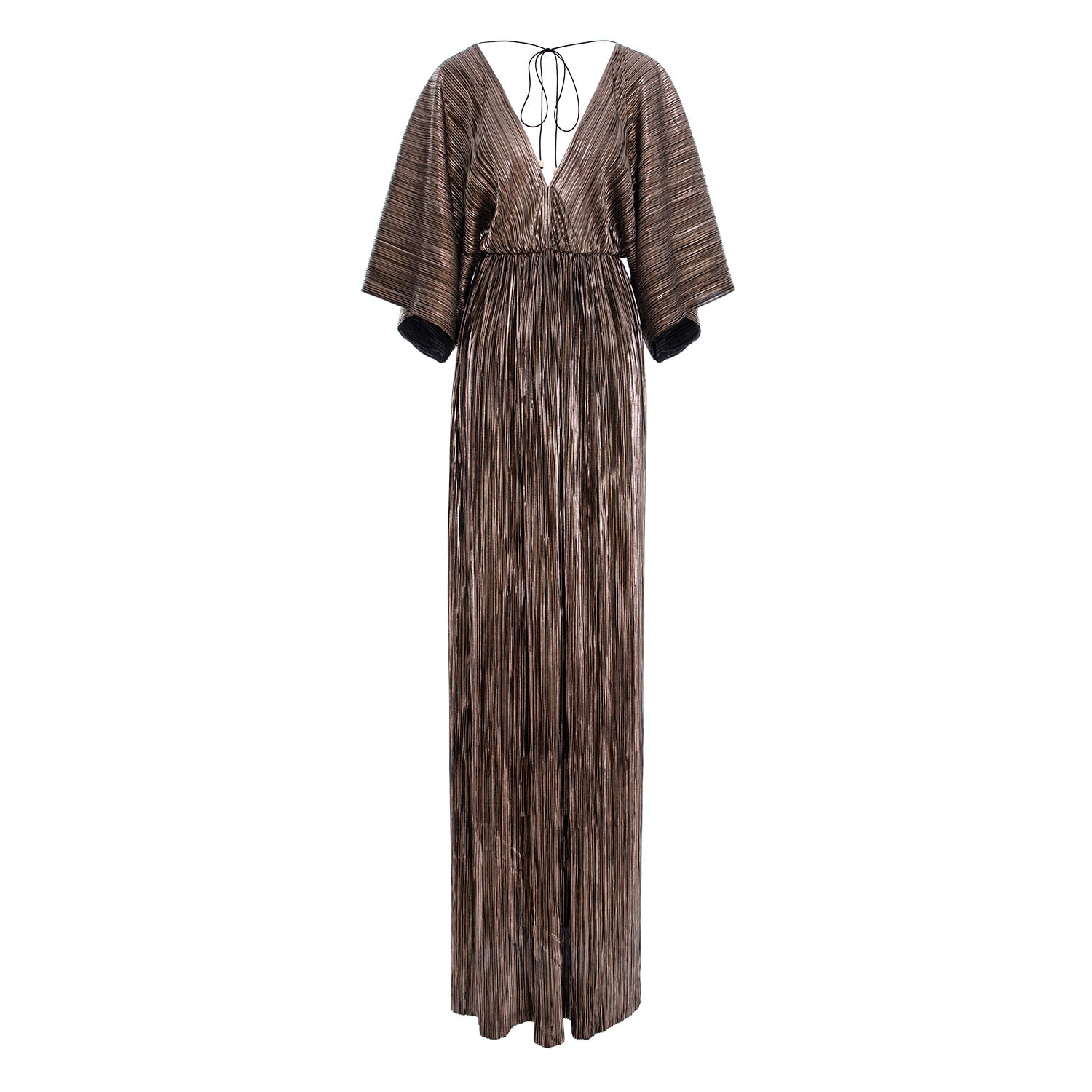 Roserry Women's Athens Maxi Pleated Lurex Satin Dress In Gold In Gold