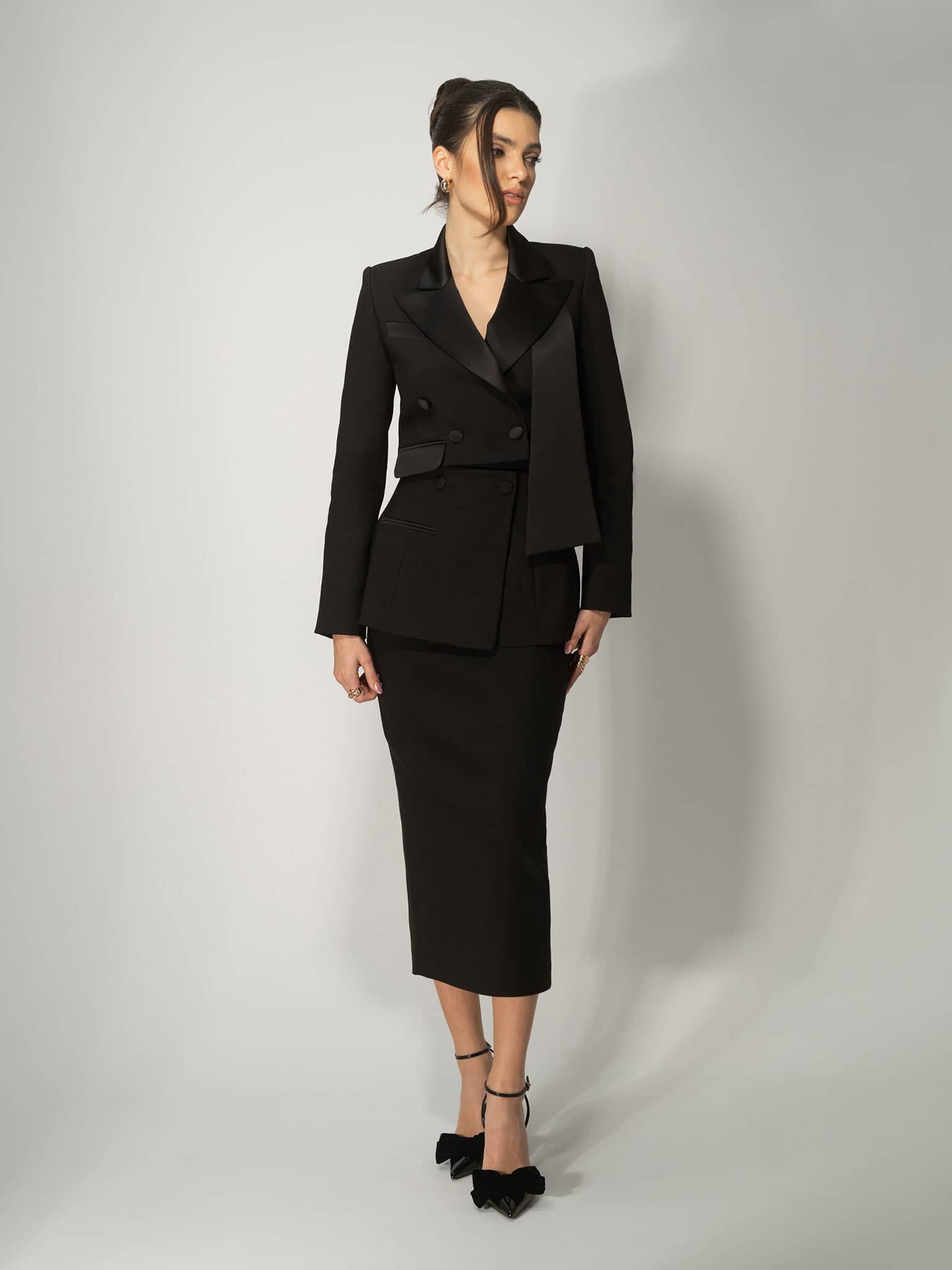 Très Chic Skirt Suit - Black | Tia Dorraine | Wolf & Badger