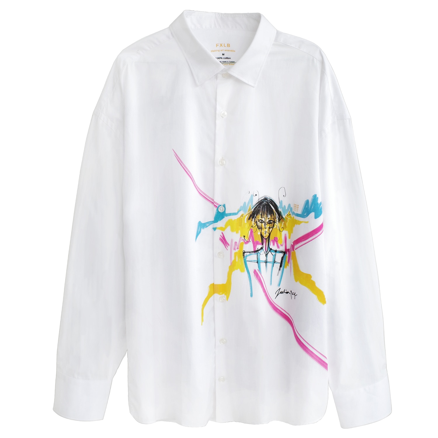 Foxylab New York Women's White Unisex Cotton Shirt Tied Heart In White
