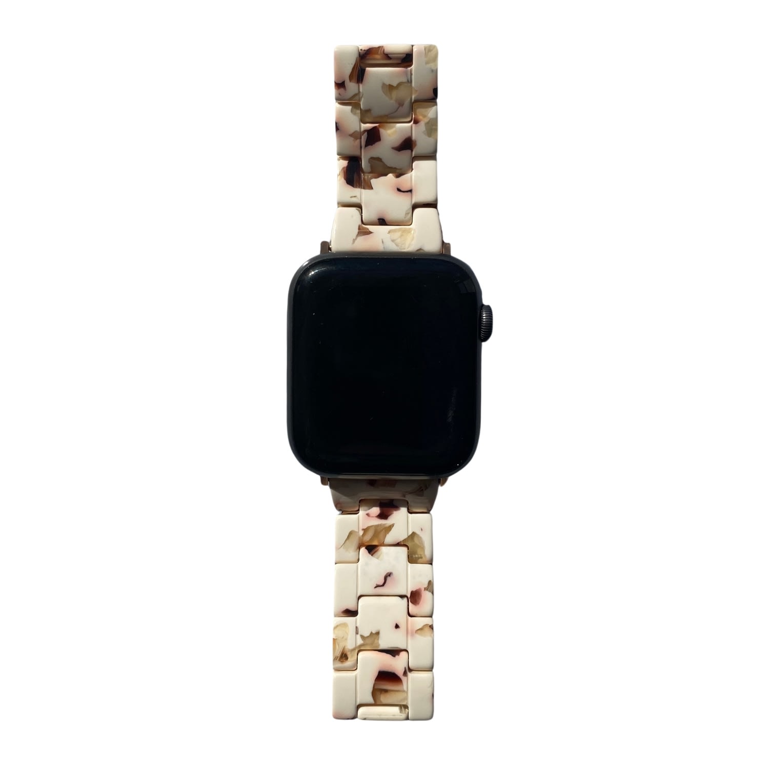 Closet Rehab Women's Neutrals / White / Brown Apple Watch Band In Rich Nougat In White/brown