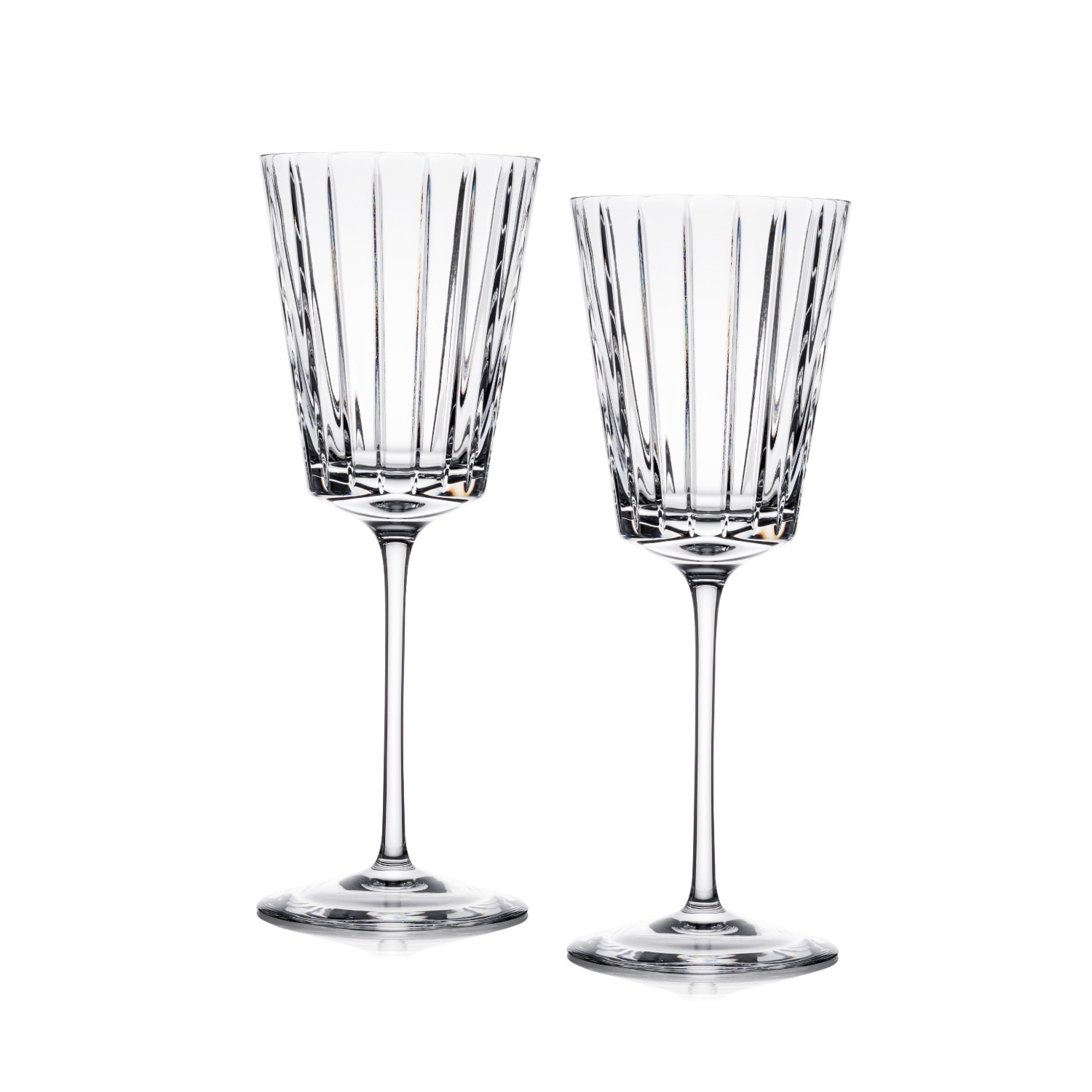 Eliská Pair Of Crystal Wine Goblets In Transparent