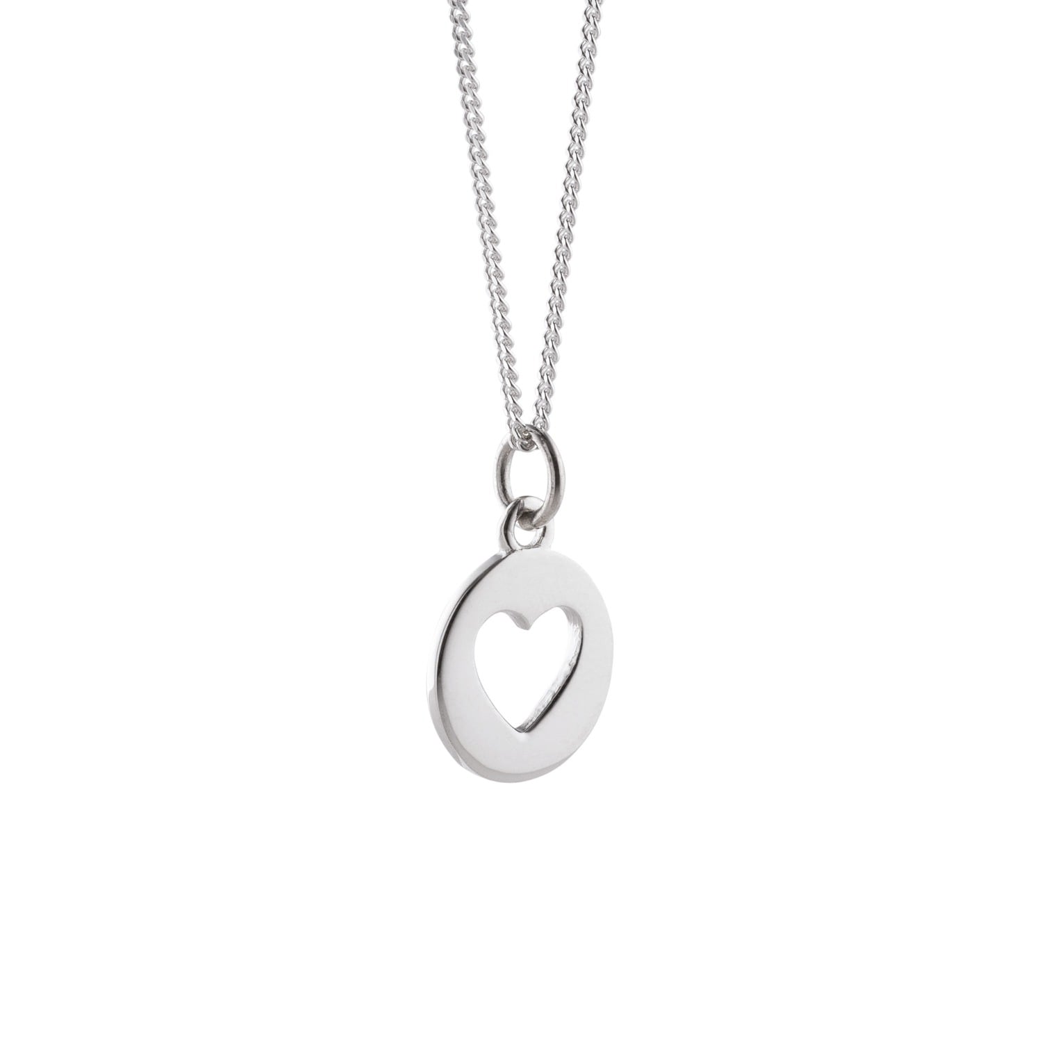Lime Tree Design Women's Heart Silhouette Pendant Necklace Silver