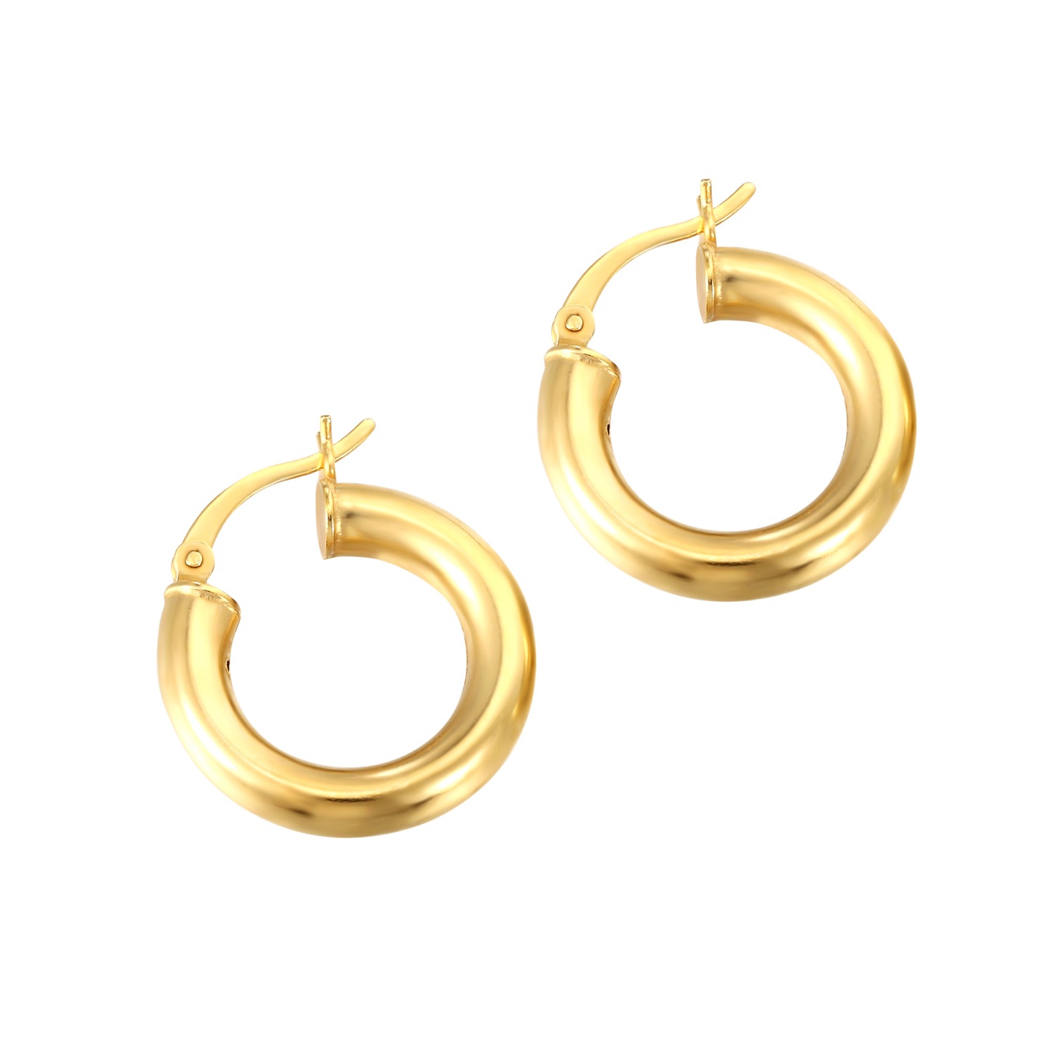 Seol + Gold sterling silver 18mm thick creole hoop earrings in