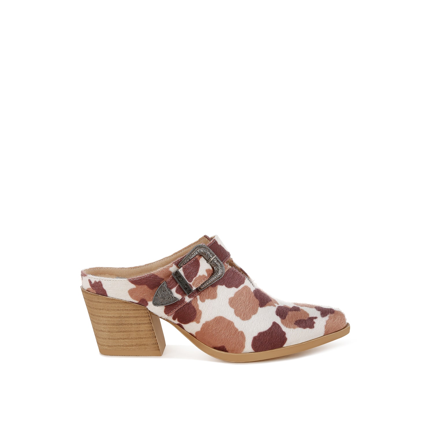 Rag & Co Women's Nometa Faux Suede Buckle Detail Mules