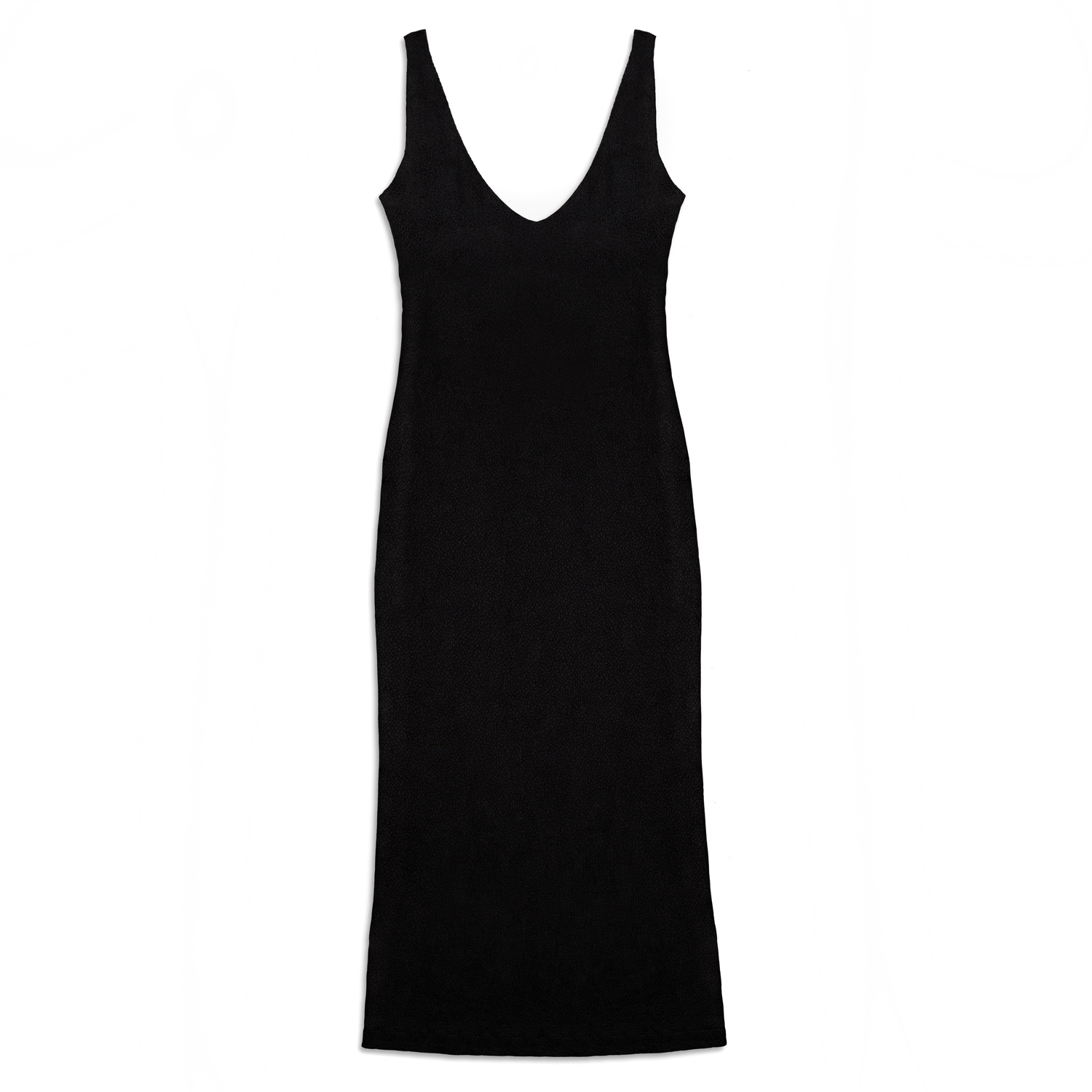 Women's Black Long V-Neck Dress With Open Back | Xxxs | Victoria Slavinskaia