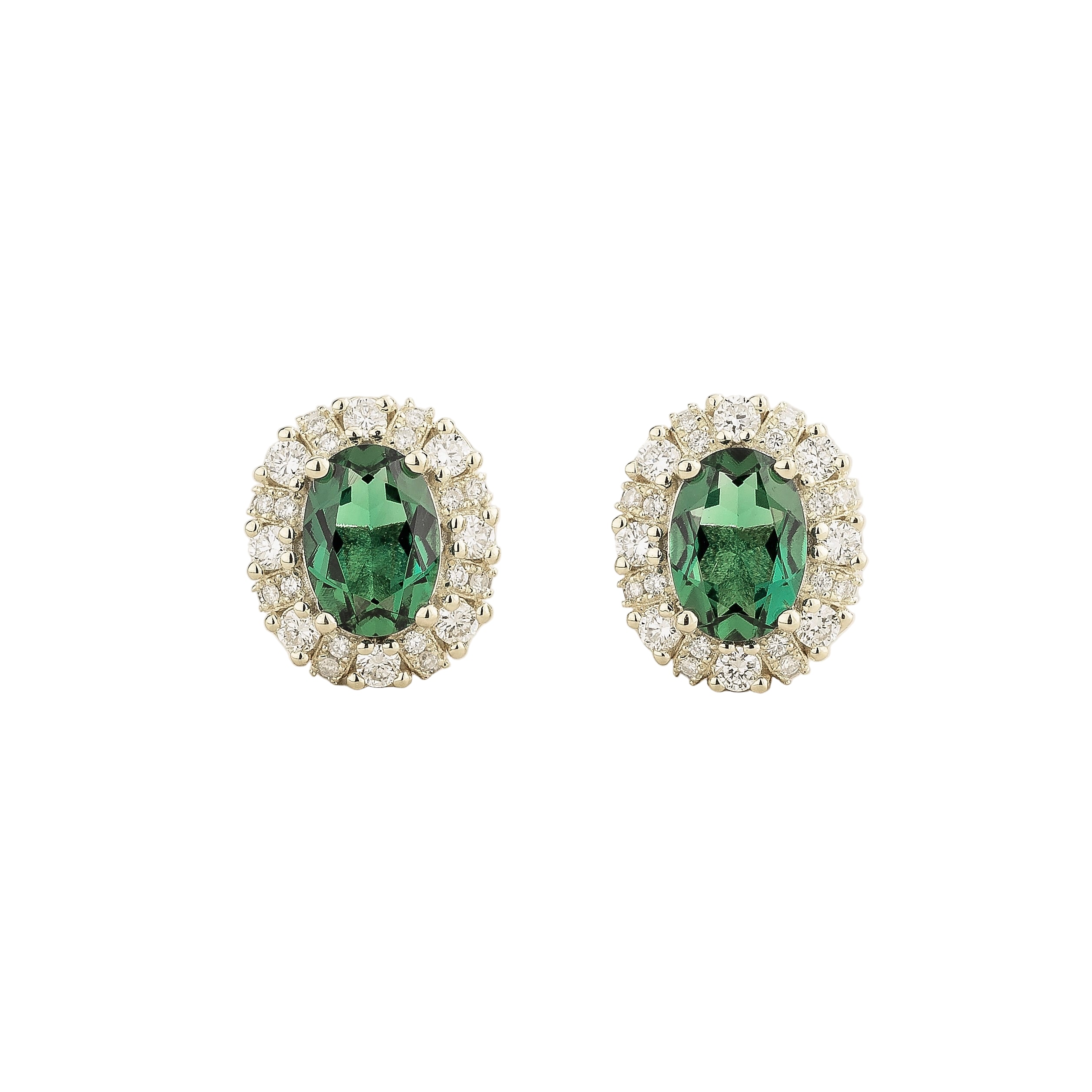 Juvetti Women's Green / White Viva White Gold Earrings Emerald & Diamond In Green