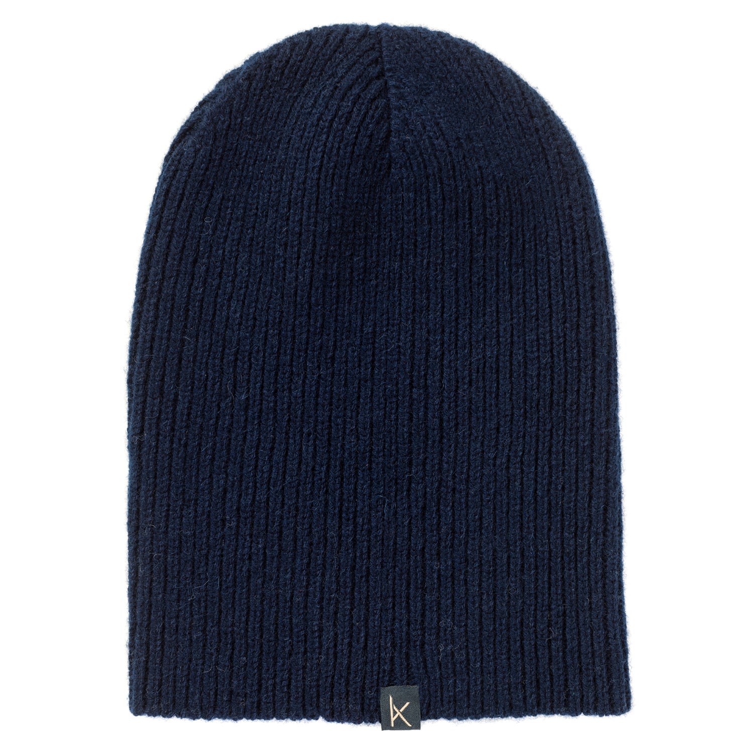 Men’s Blue Navy Deluxe Knitted Cashmere Beanie Hat Kinalba