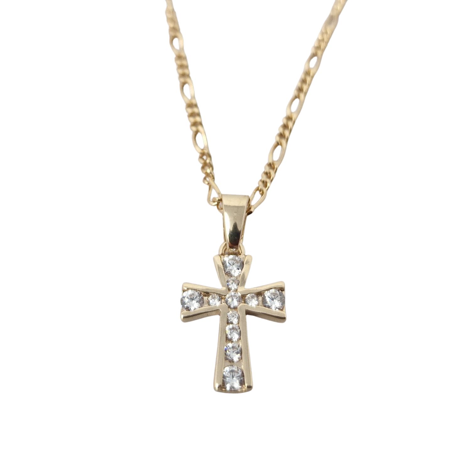 Women’s Gold Plated Religious Cross Pendant Necklace Harfi