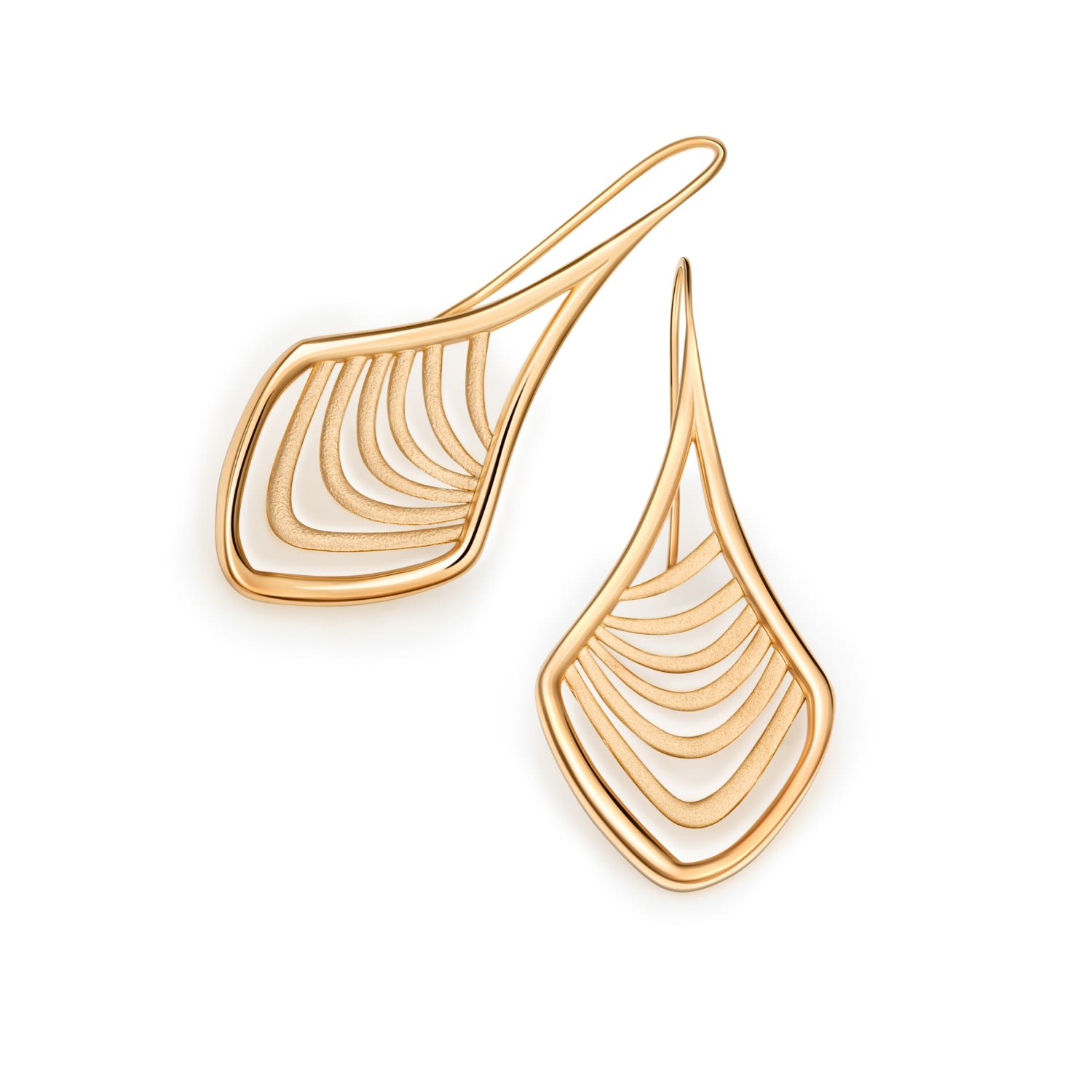 Women’s Oversized Drop Earrings - Gold Mixed Untamd