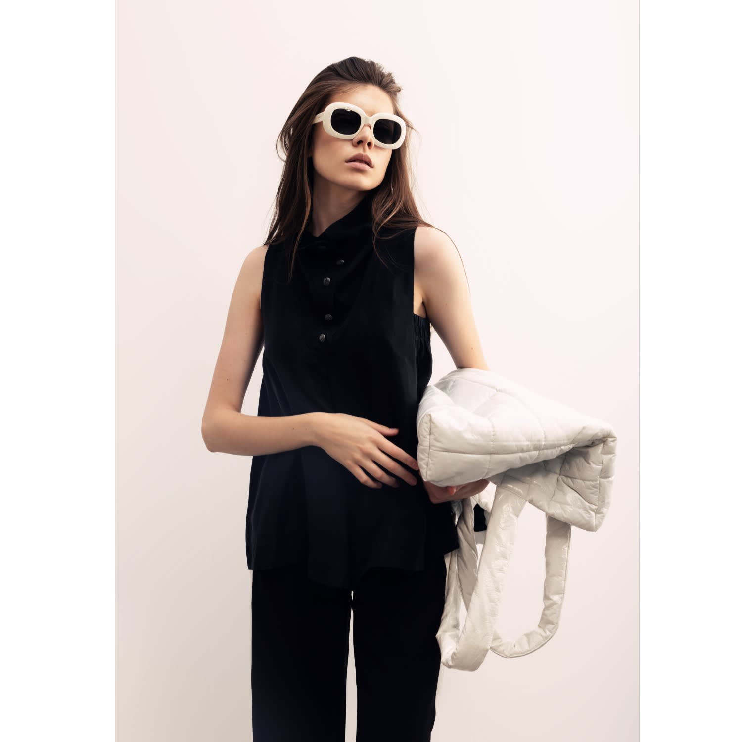 Cupro Sleeveless Blouse Black | Julia Allert | Wolf & Badger