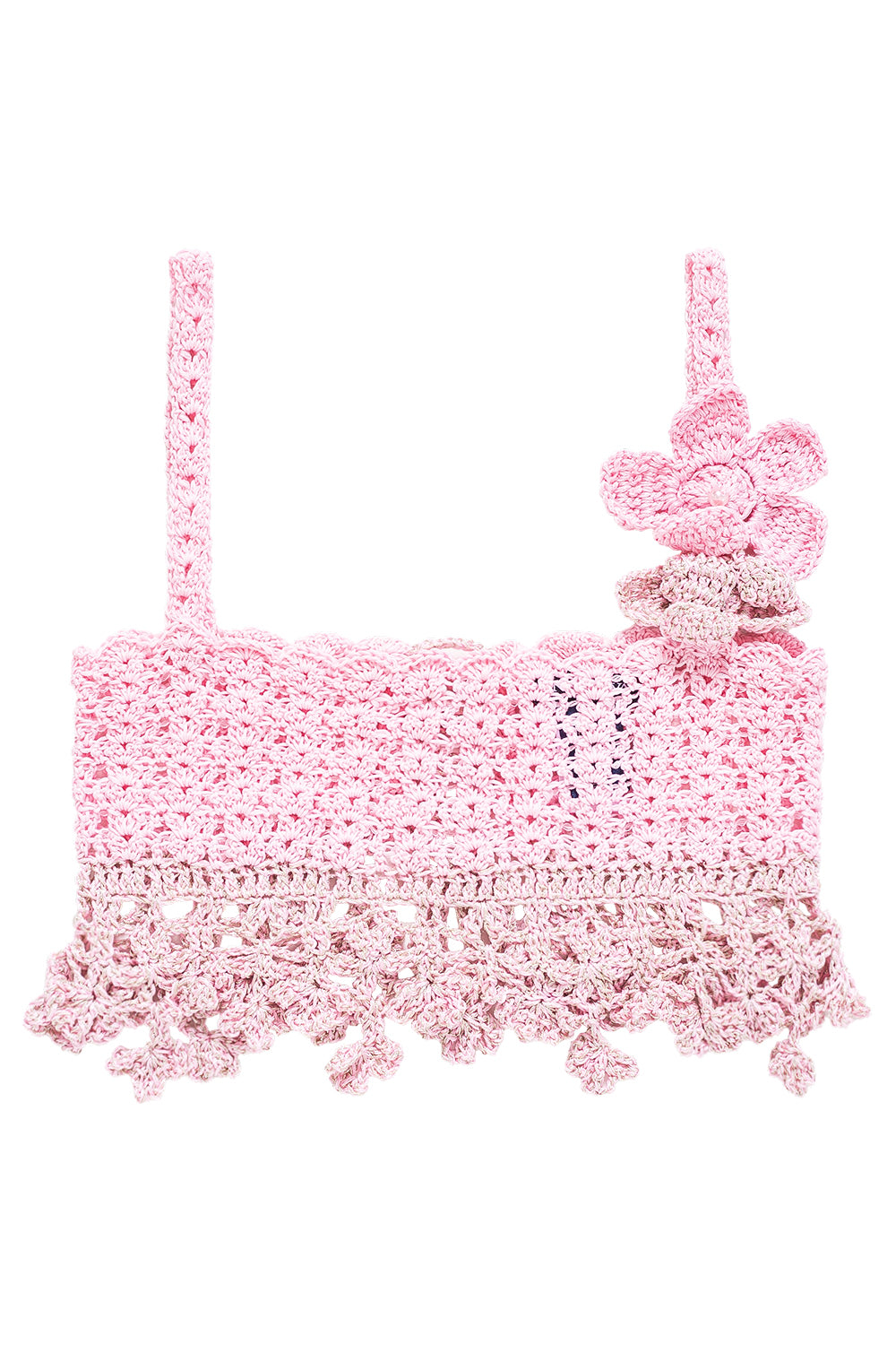 Andreeva Pink Vanilla Handmade Crochet Top In Pink/purple